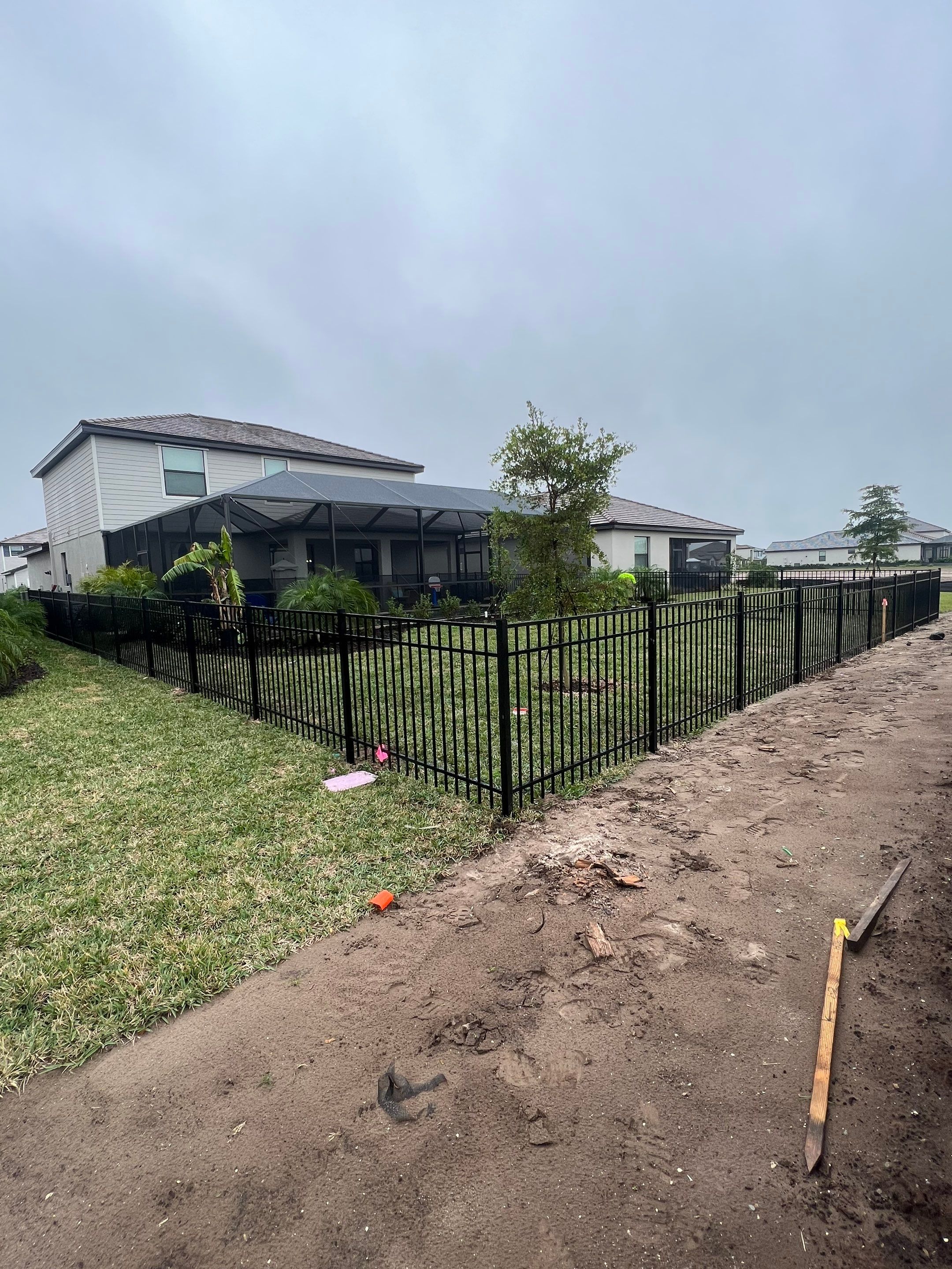 Aluminum Fence Installation using Black 3 Rail Aluminum Fence by Asap fence and gates, LLC