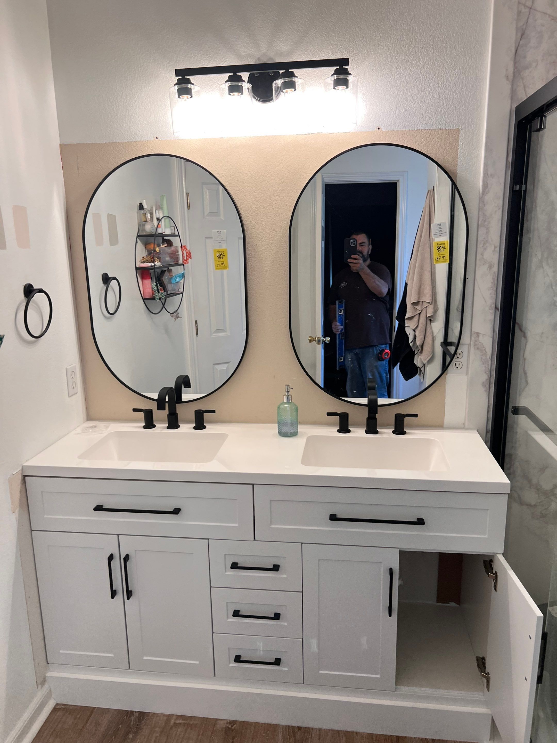Two bathroom remodel in Buda by Lane Lauritsen - The Hill Country, Texas