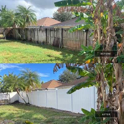 Palmetto, FL Vinyl Fence Installation using White Vinyl Privacy Fence