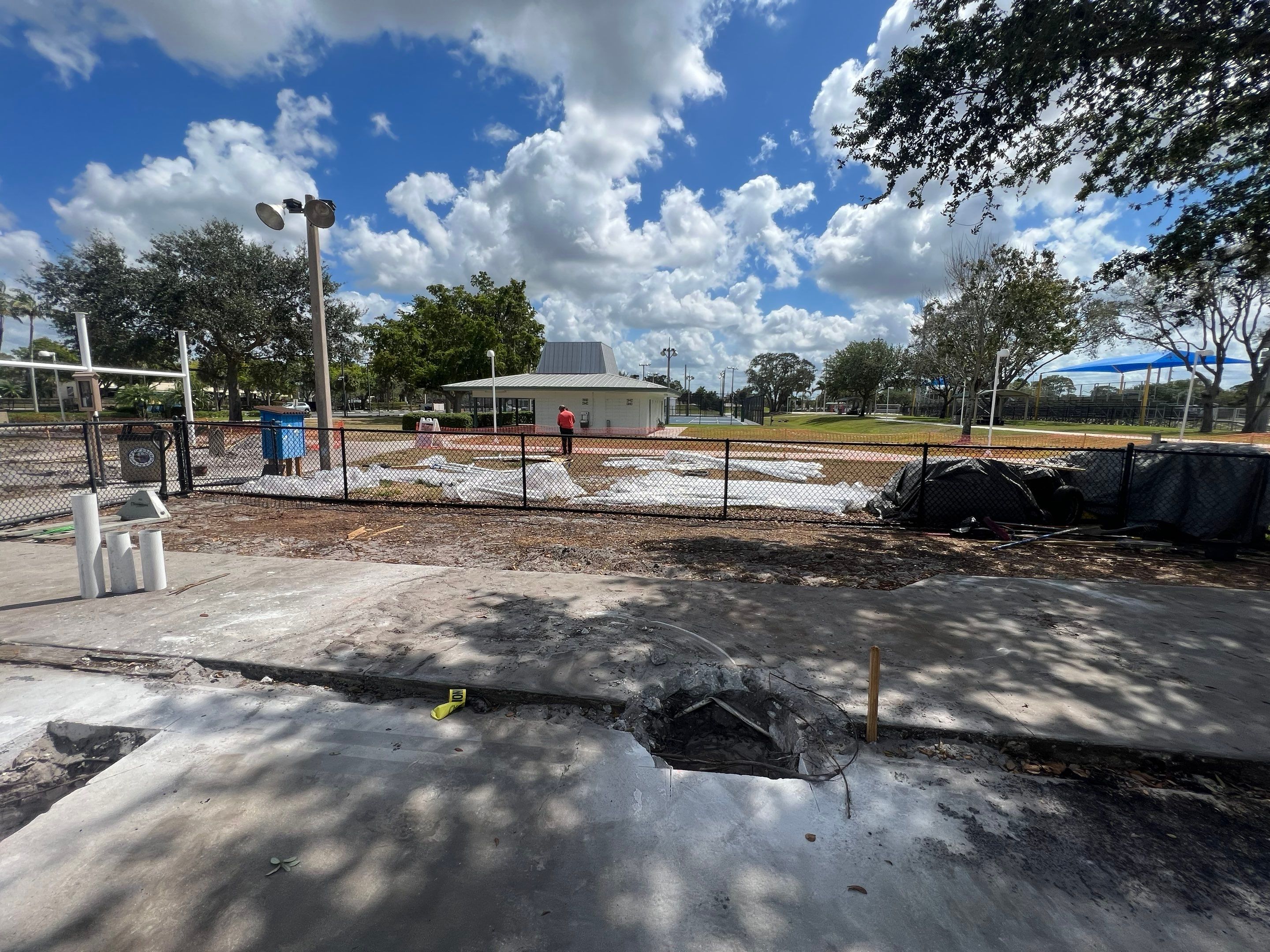 Vinyl Coated Chain-link fence for the City of Naples around Fleischmann Park Playground.  by Asap fence and gates, LLC