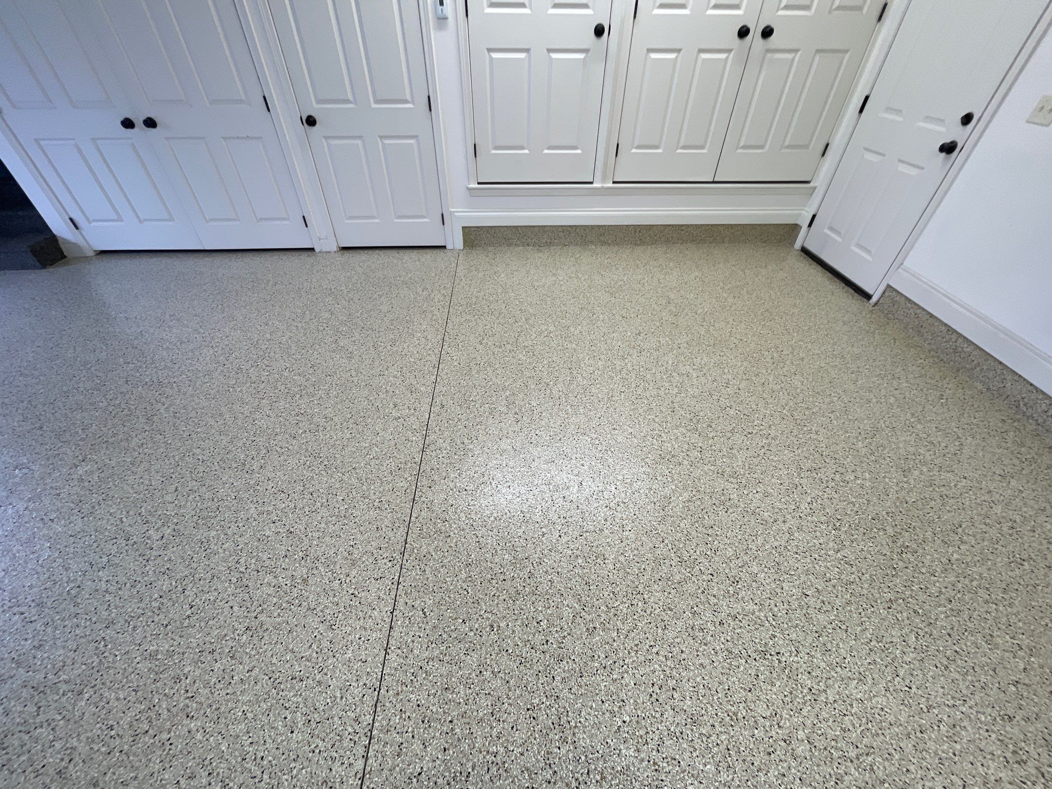 Garage Transformation using Driftwood Colorway by Croc Coatings, LLC