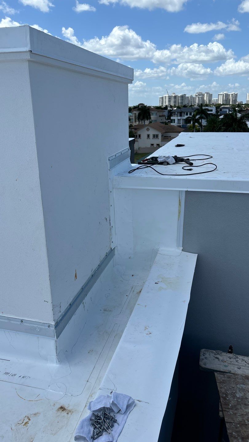 Residential Install of Flat TPO by International Roofing