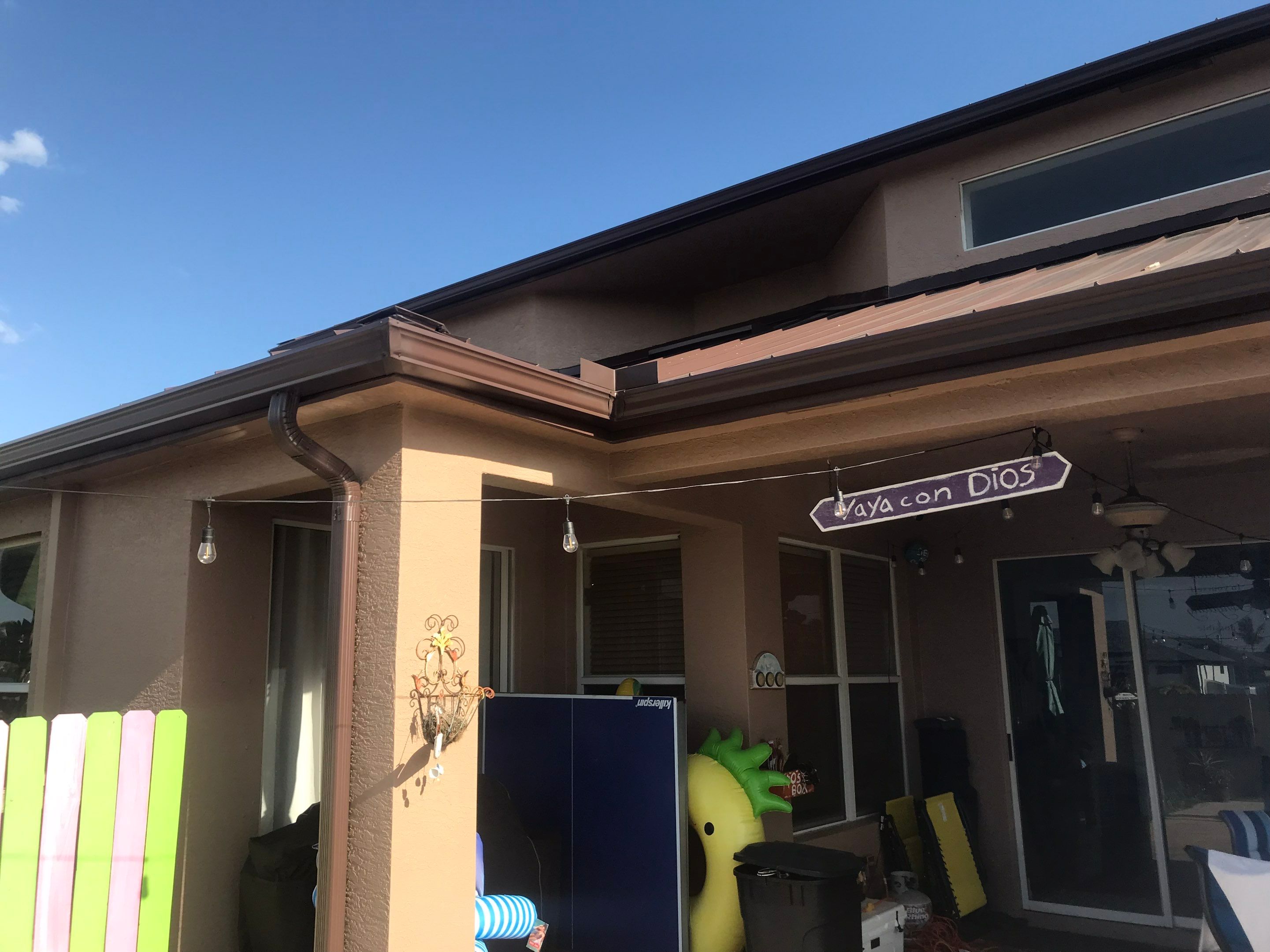 Brown Seamless Gutters using Royal Brown in Cape Coral by Gutter Professors