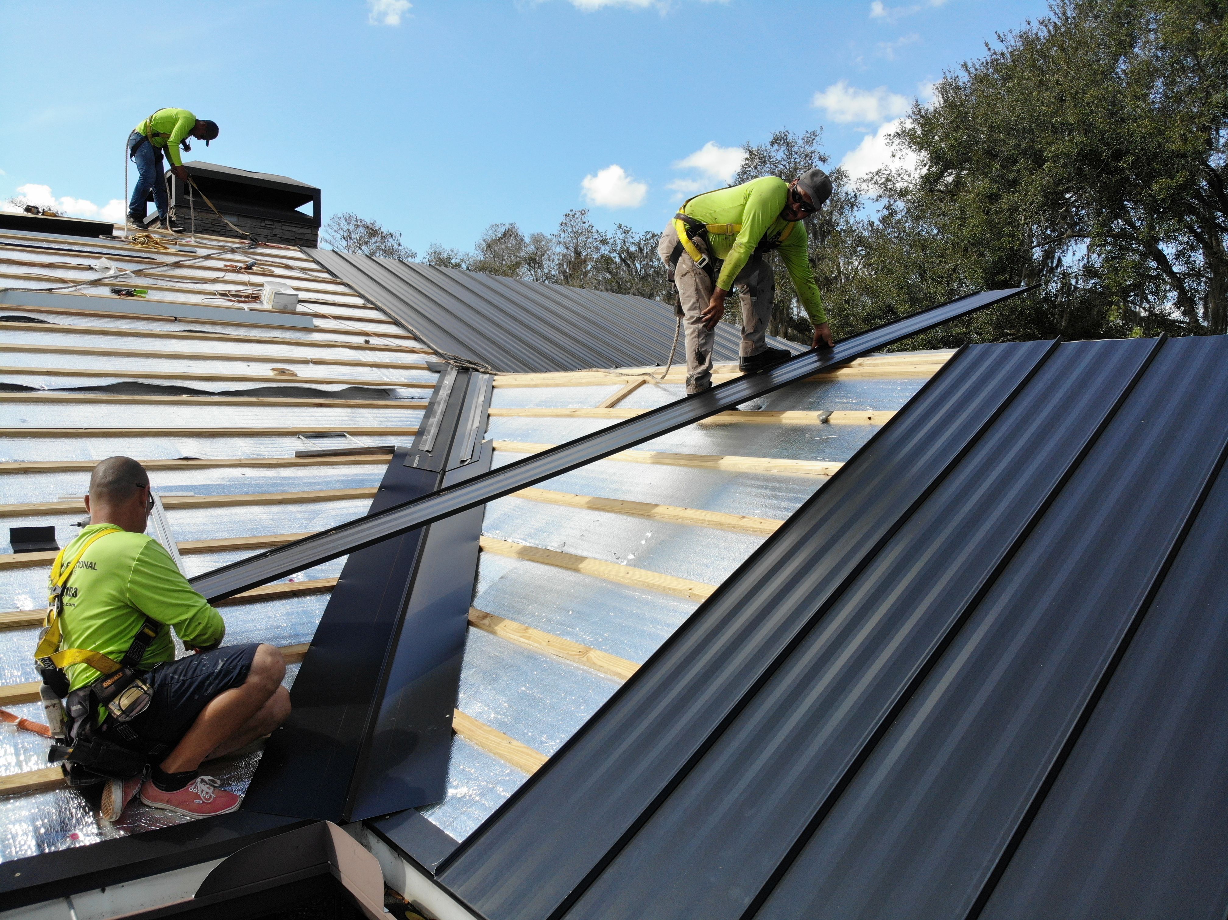 Residential Standing Seam Install in Odessa Florida by International Roofing