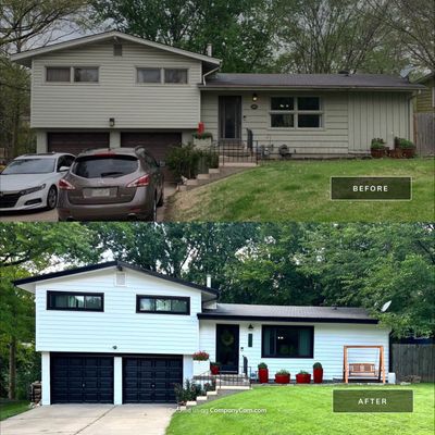 White Craneboard Siding and Heartland Window Installation in Parkville