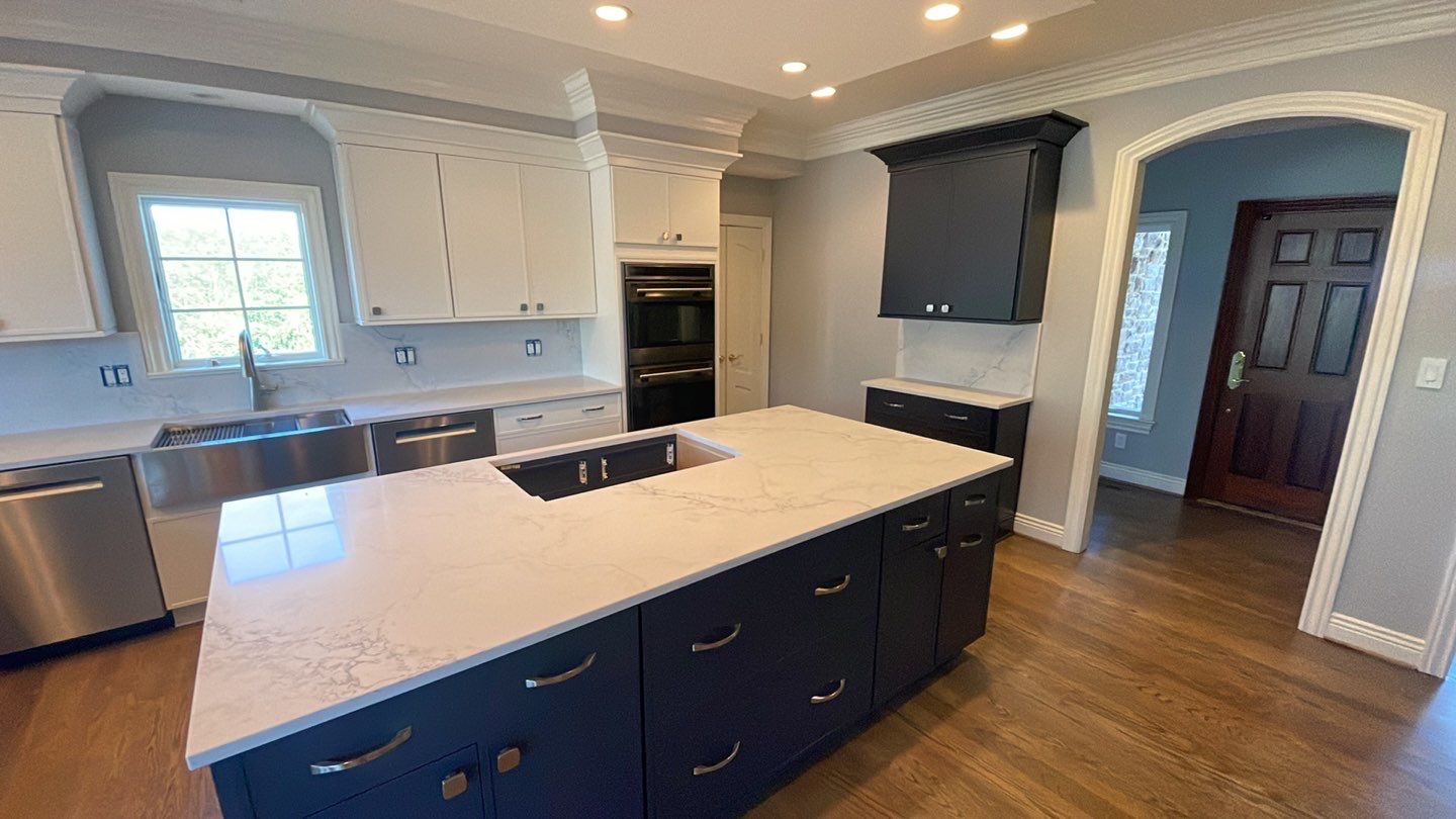 Kitchen Remodel using Fabuwood Luna Dove and Indigo Cabinetry by HomeWerkes Design & Build