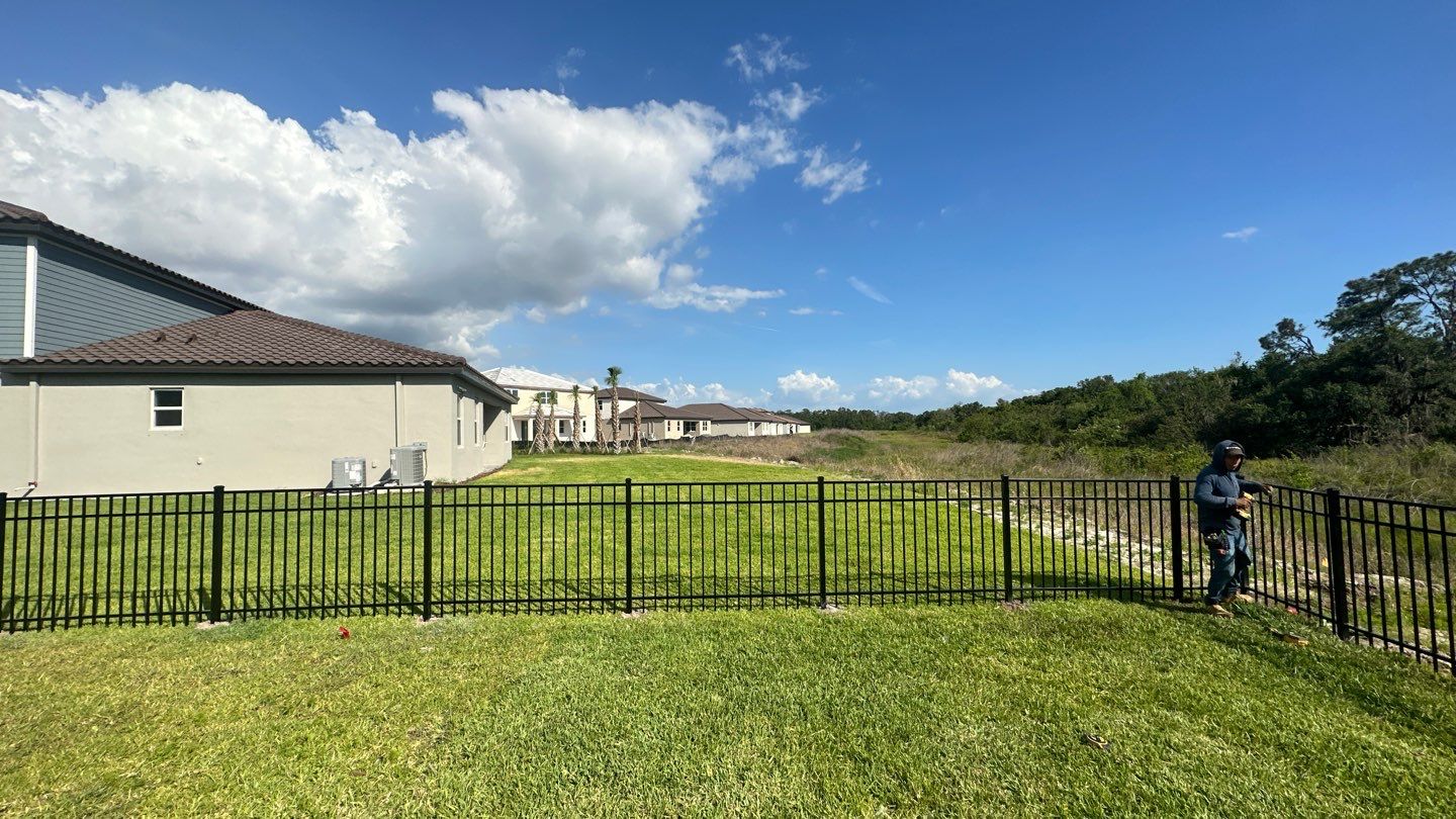 Aluminum Fence Installation using Black 3 Rail Aluminum Fence by Asap fence and gates, LLC