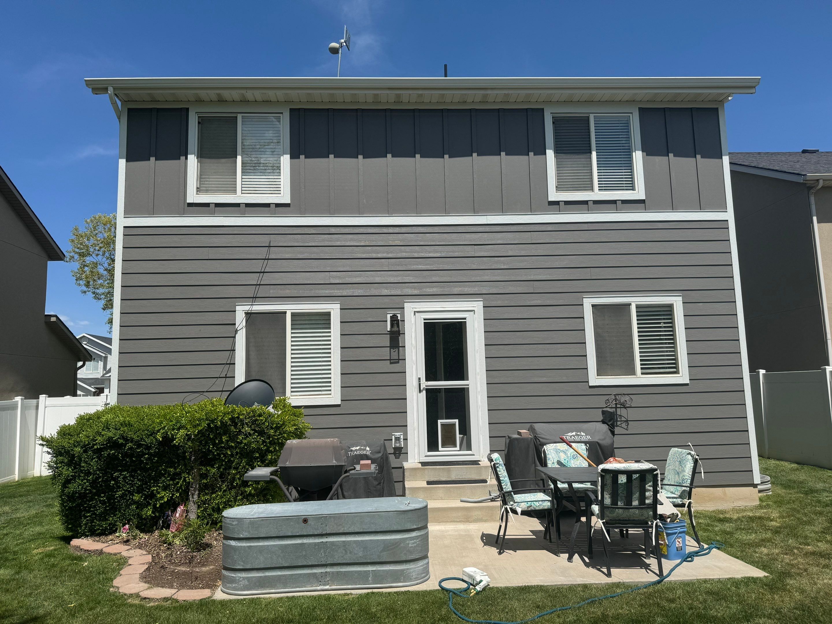 Draper | Stucco & Brick to Hardie Conversion | Aged Pewter & Arctic White by Ideal Siding Utah