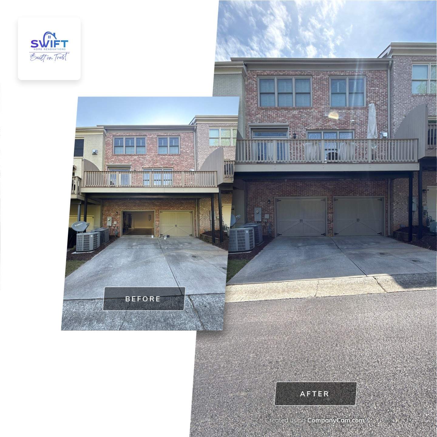 Exterior Trim and Garage Door Painting for Smyrna Townhouse by Swift Home Renovations