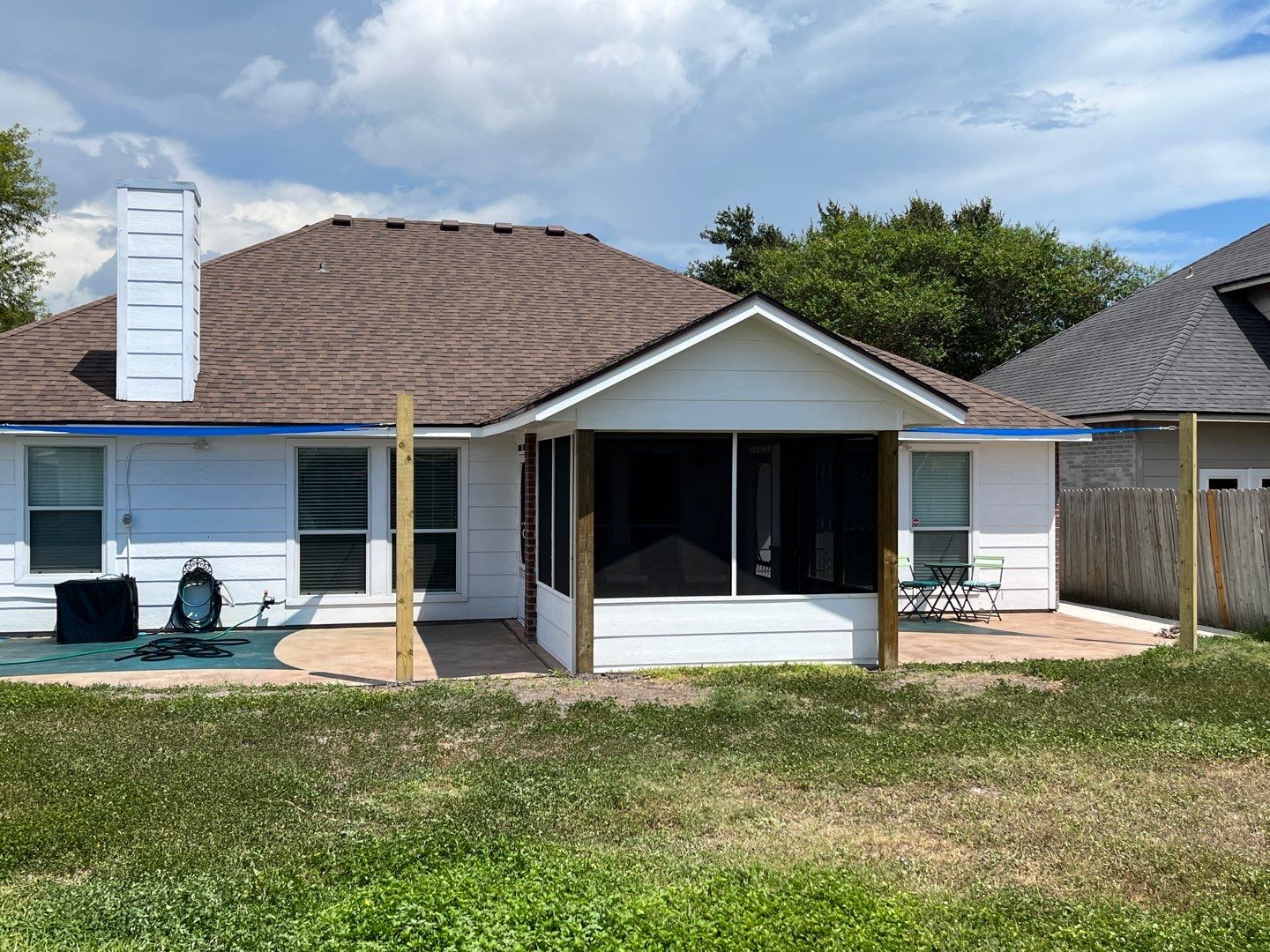 Back Yard Shade by Bayfront Roofing and Construction