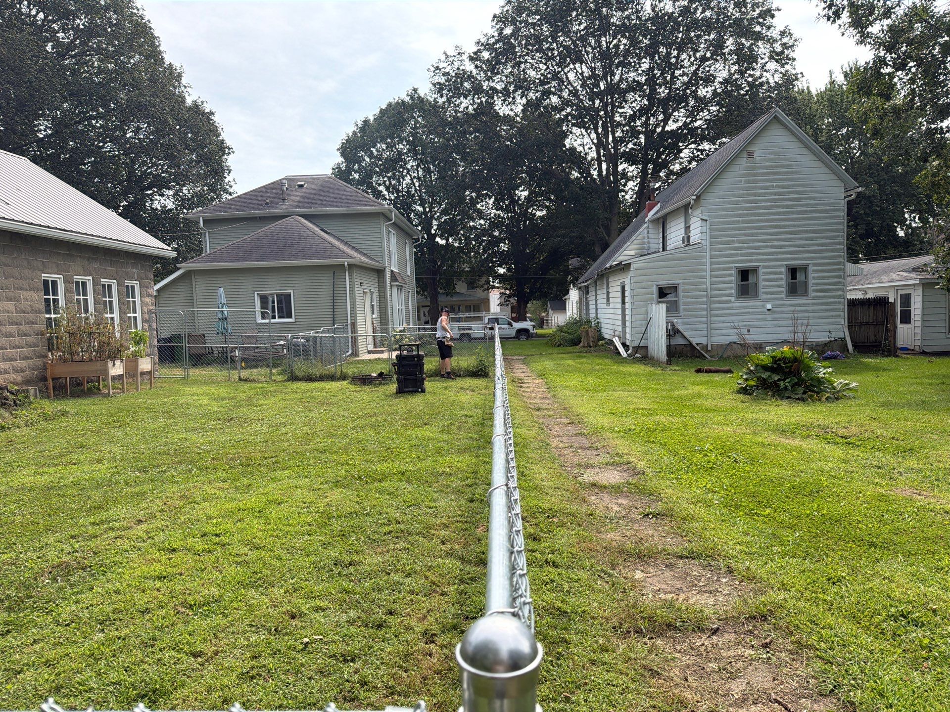 Galvanized Chain Link Fence and Gate Installation in La Porte City by Perfect Picket Fence and Stain