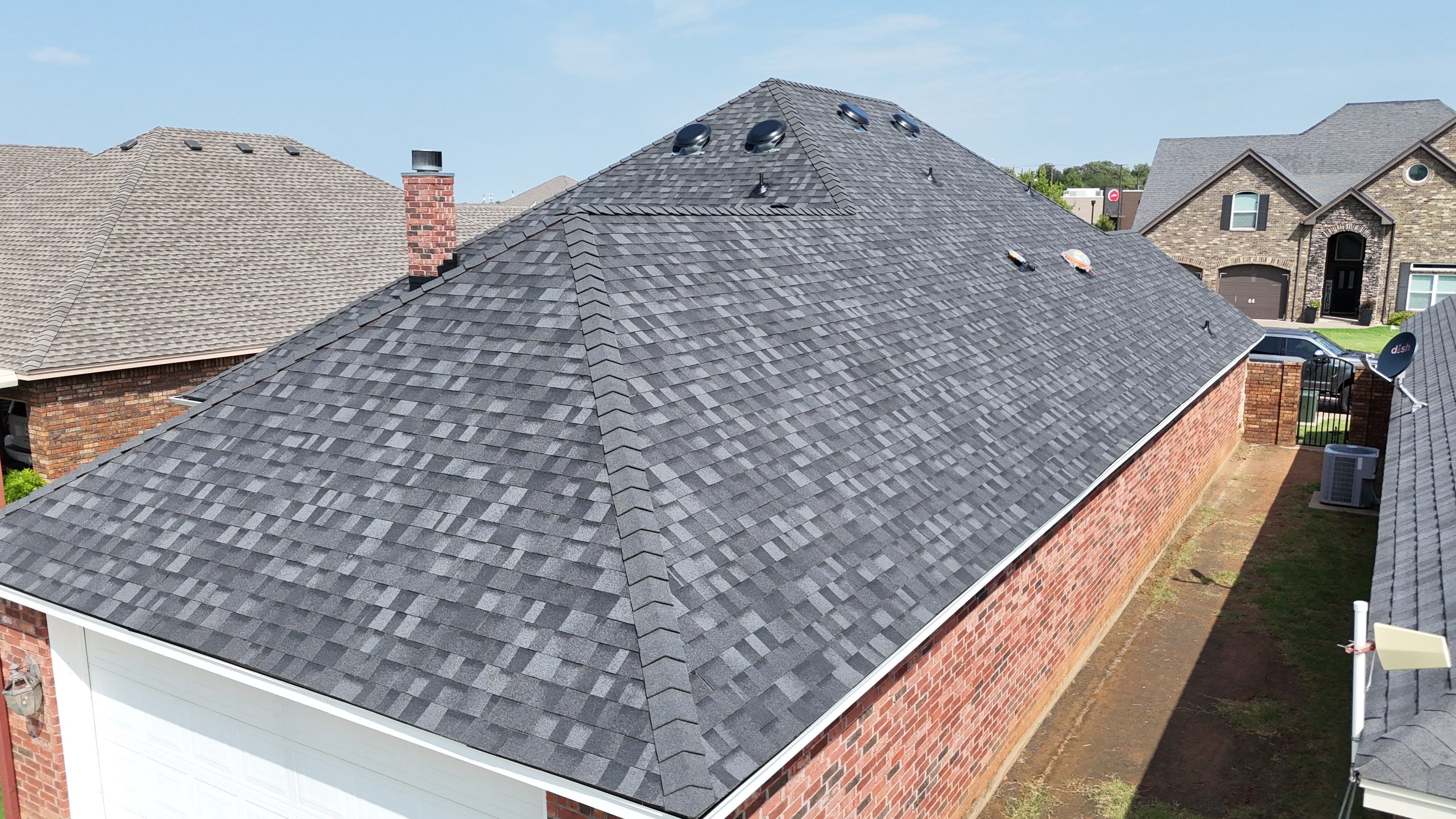 Burkburnett Roof Replacement Featuring Owens Corning Onyx Black Shingles by Shearman Roofing & Construction
