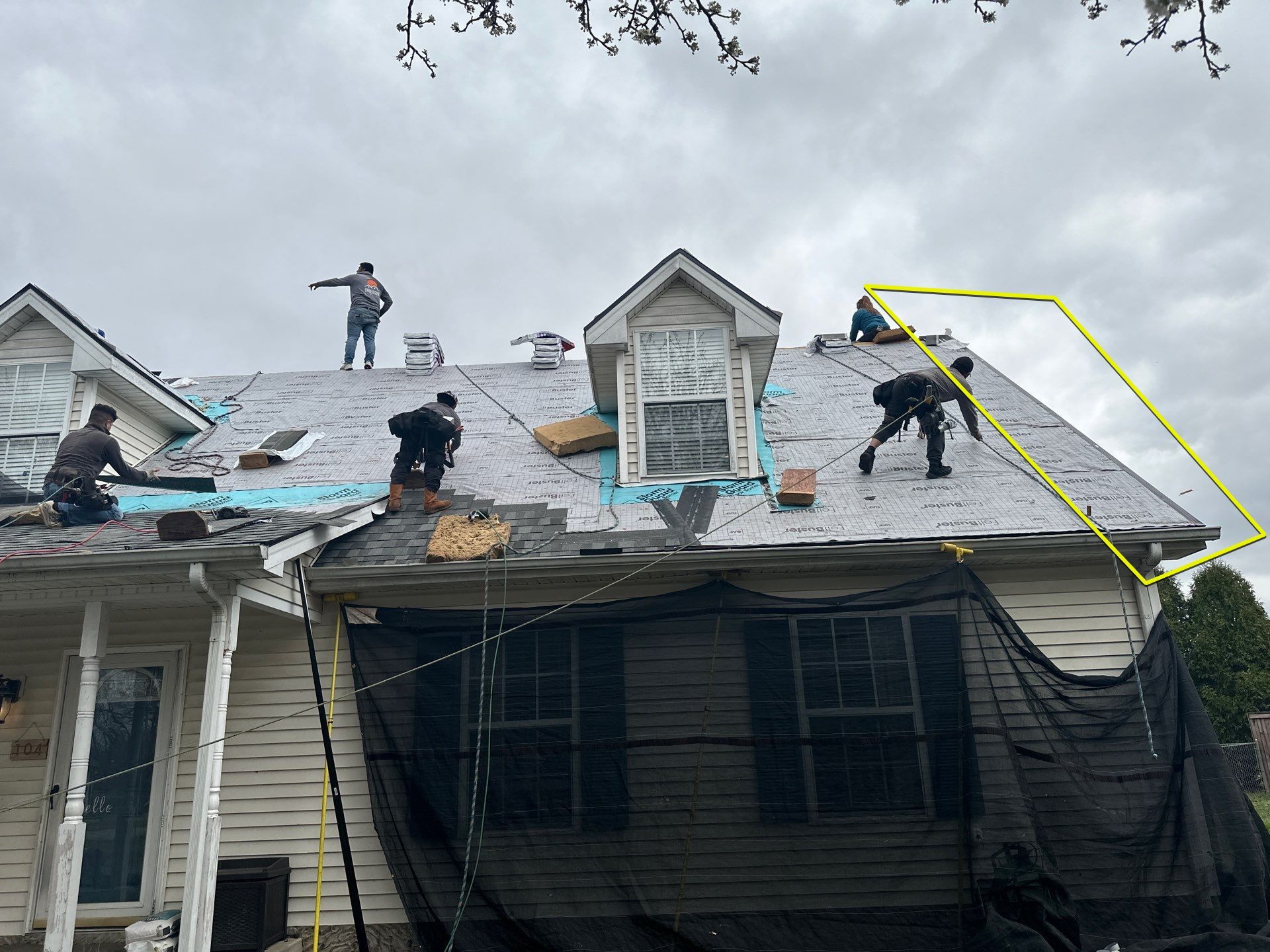 Residential Roofing Installation using GAF Timberline HDZ Harvest Blend in Nantucket Morning by Undersun Roofing 