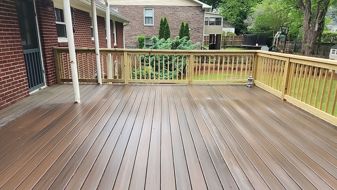 Deck Staining using Walnut by SSE by Titans of Timber Fence & Stain