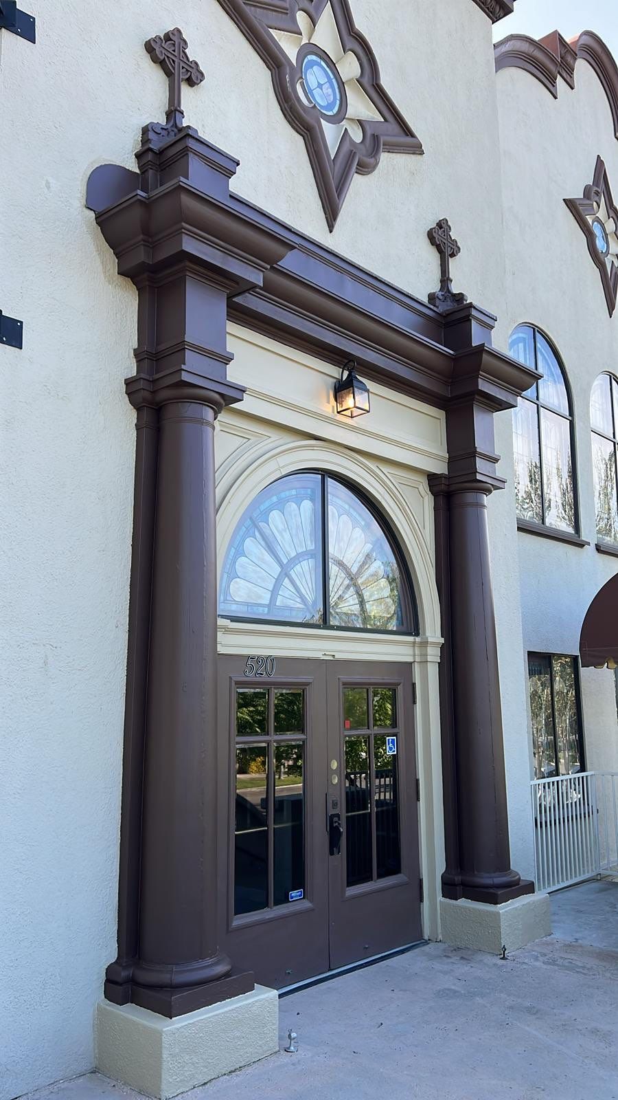  Presbyterian Church repairs to entrance architecture by Straight Edge Roofing Inc