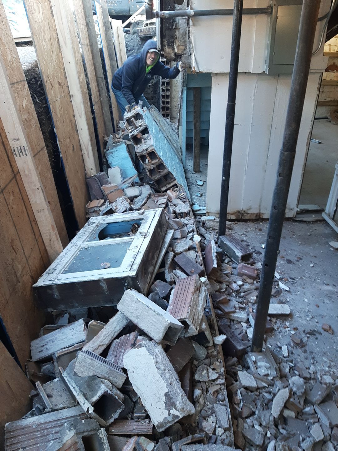 Basement Wall Rebuild with Exterior Waterproofing by Toledo Basement Repair