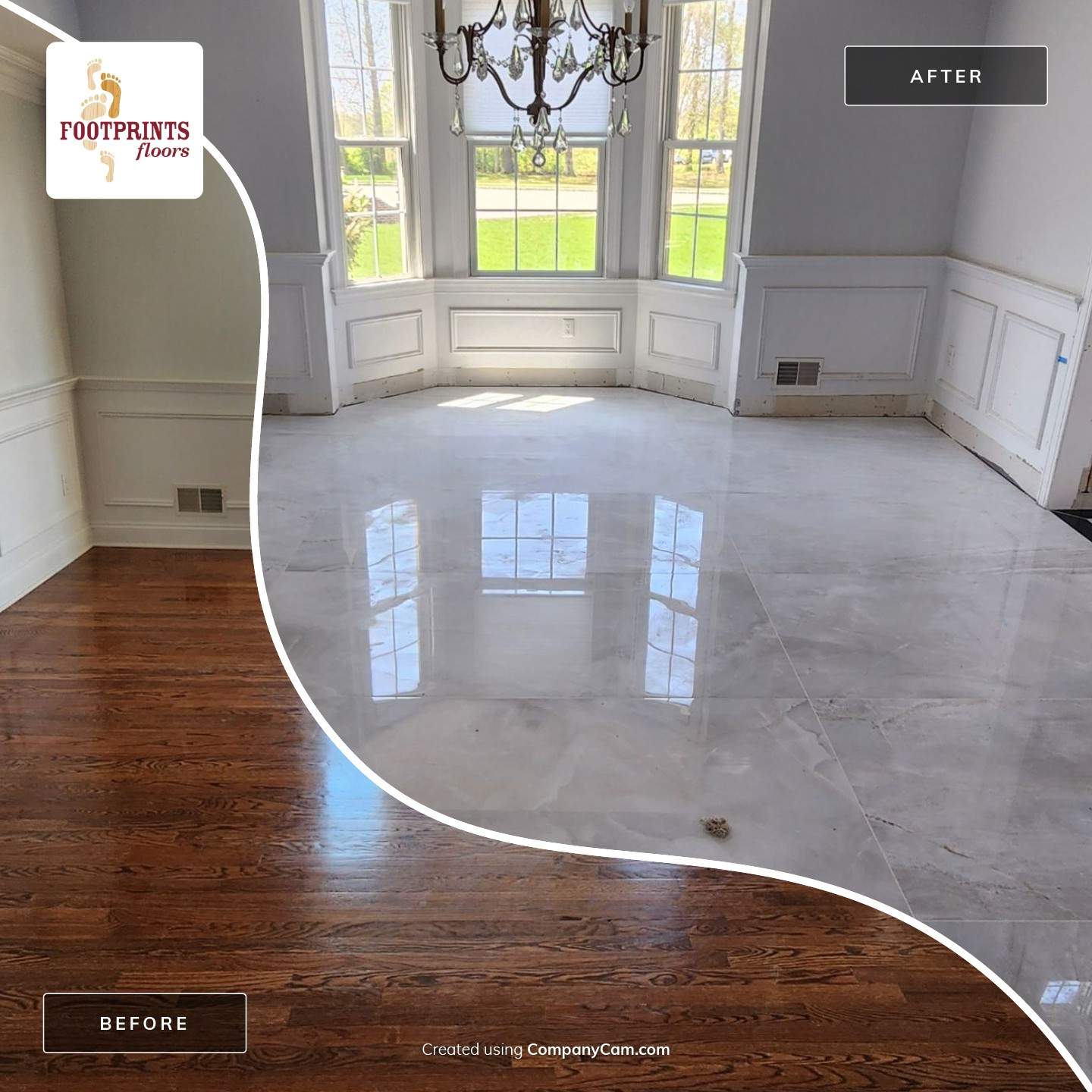 Large Format Tile Installation by Footprints Floors Morristown