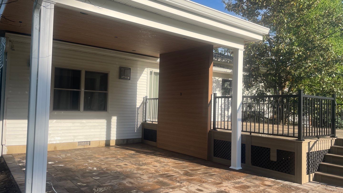 Deck Resurface with an add on roof in Princenton by deck guardian