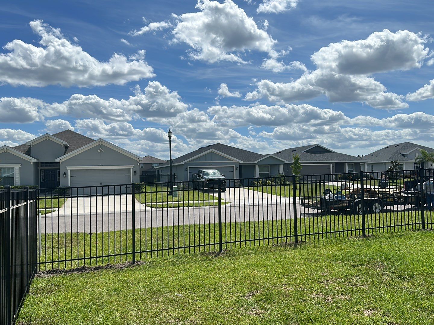 Aluminum Fence Installation using Black 3 Rail Aluminum Fence by Asap fence and gates, LLC