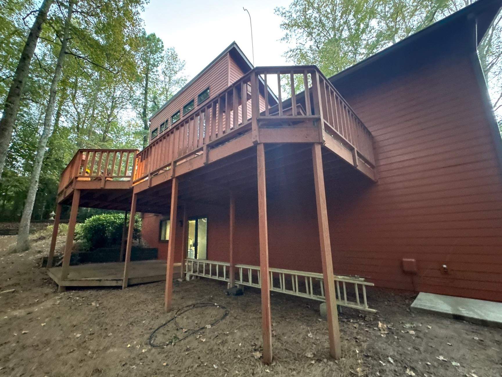 Marietta, GA Two-Tier Wood Deck Rebuild  by Nelson Exteriors 