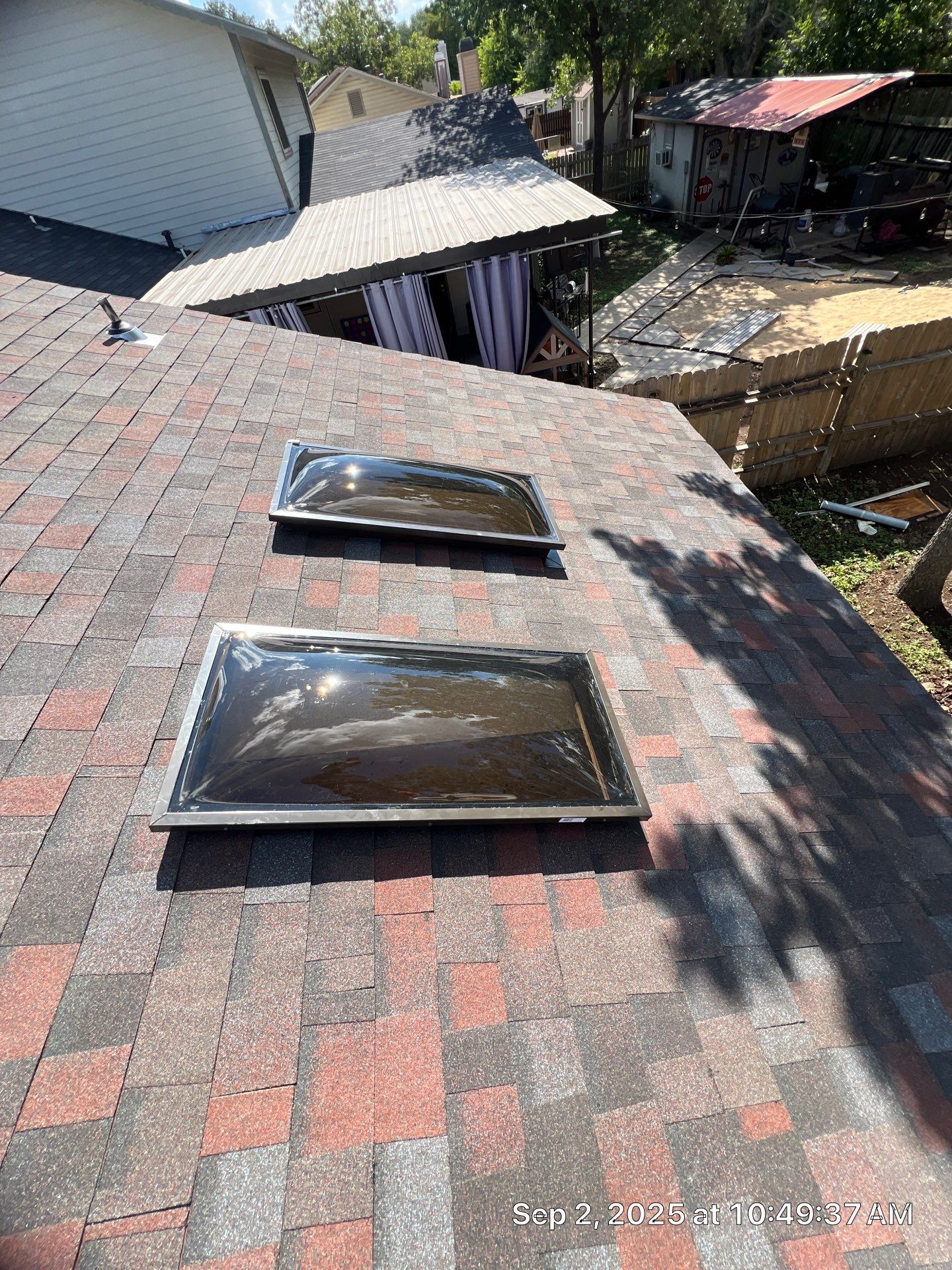 Merlot Roof Replacement & Tinted Skylight Installation | San Antonio, TX by Ayan Roofing, LLC