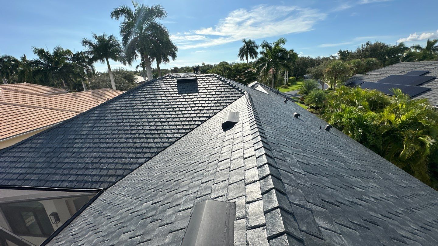 Residential Roofing Installation using Brava Slate Tile in Estero, Florida by International Roofing