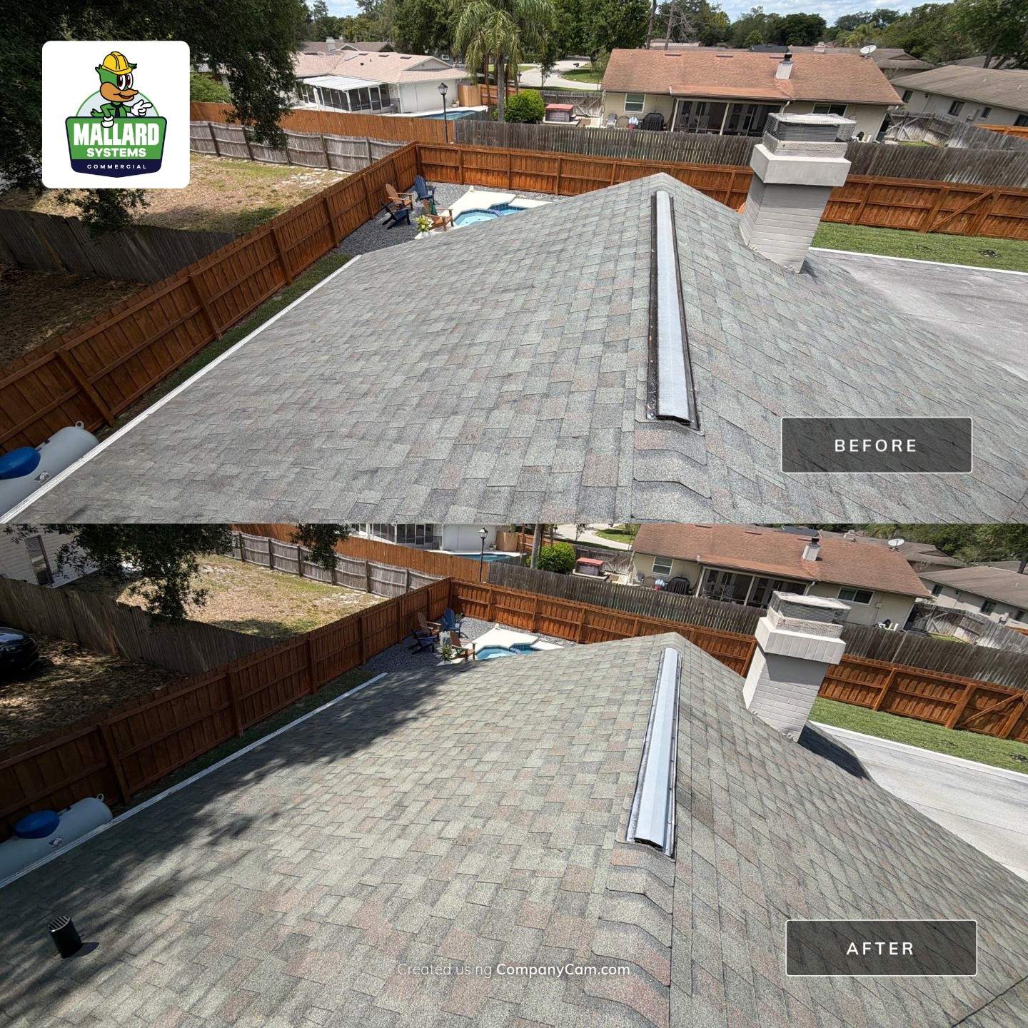 Shingle Roof Cleaning by Mallard Systems