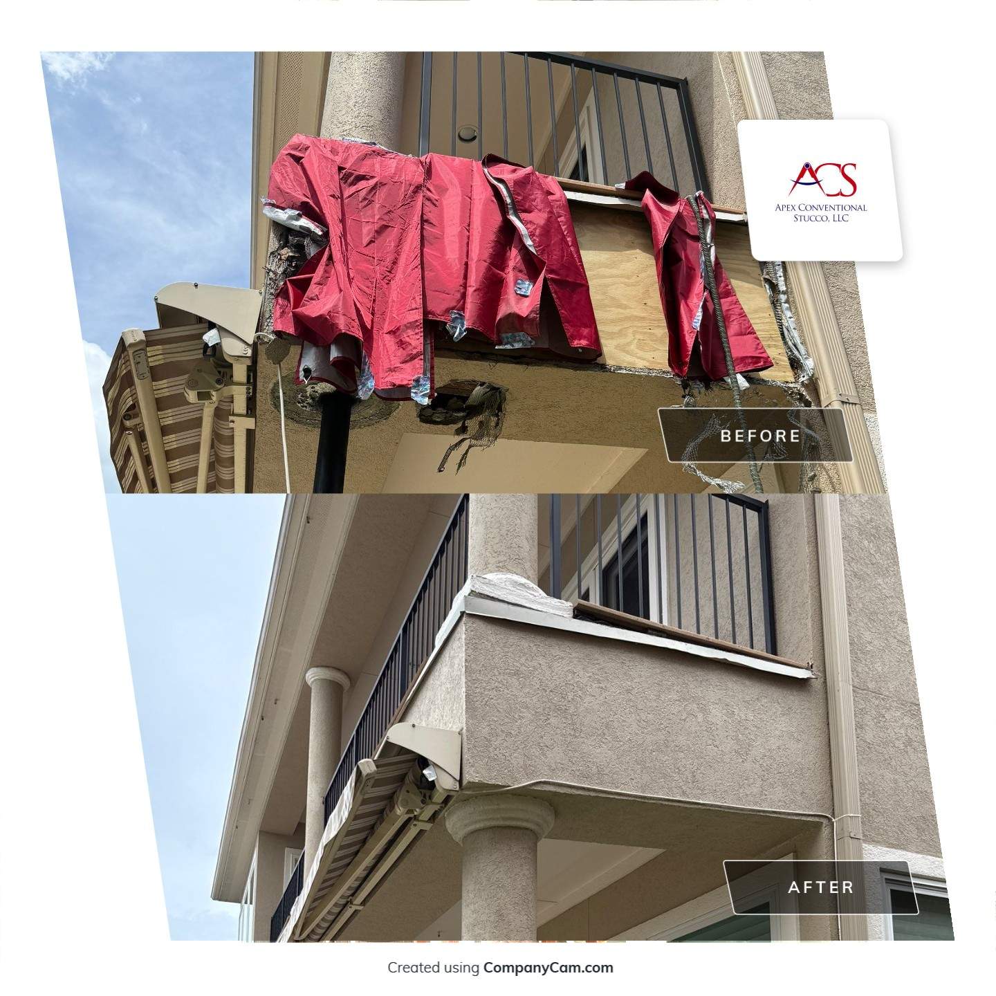 Montgomery Balcony Revival: Stucco Restoration Before & After by Apex Conventional Stucco Llc