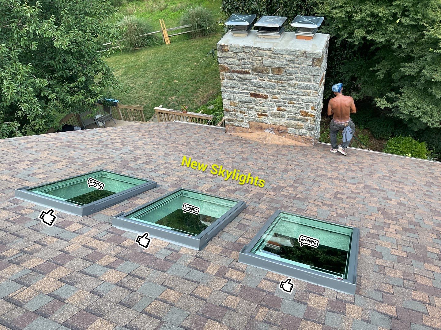New Shingle Roof, New Skylights, New Windows, Repair T-1 11 panels by Alpha Design Services