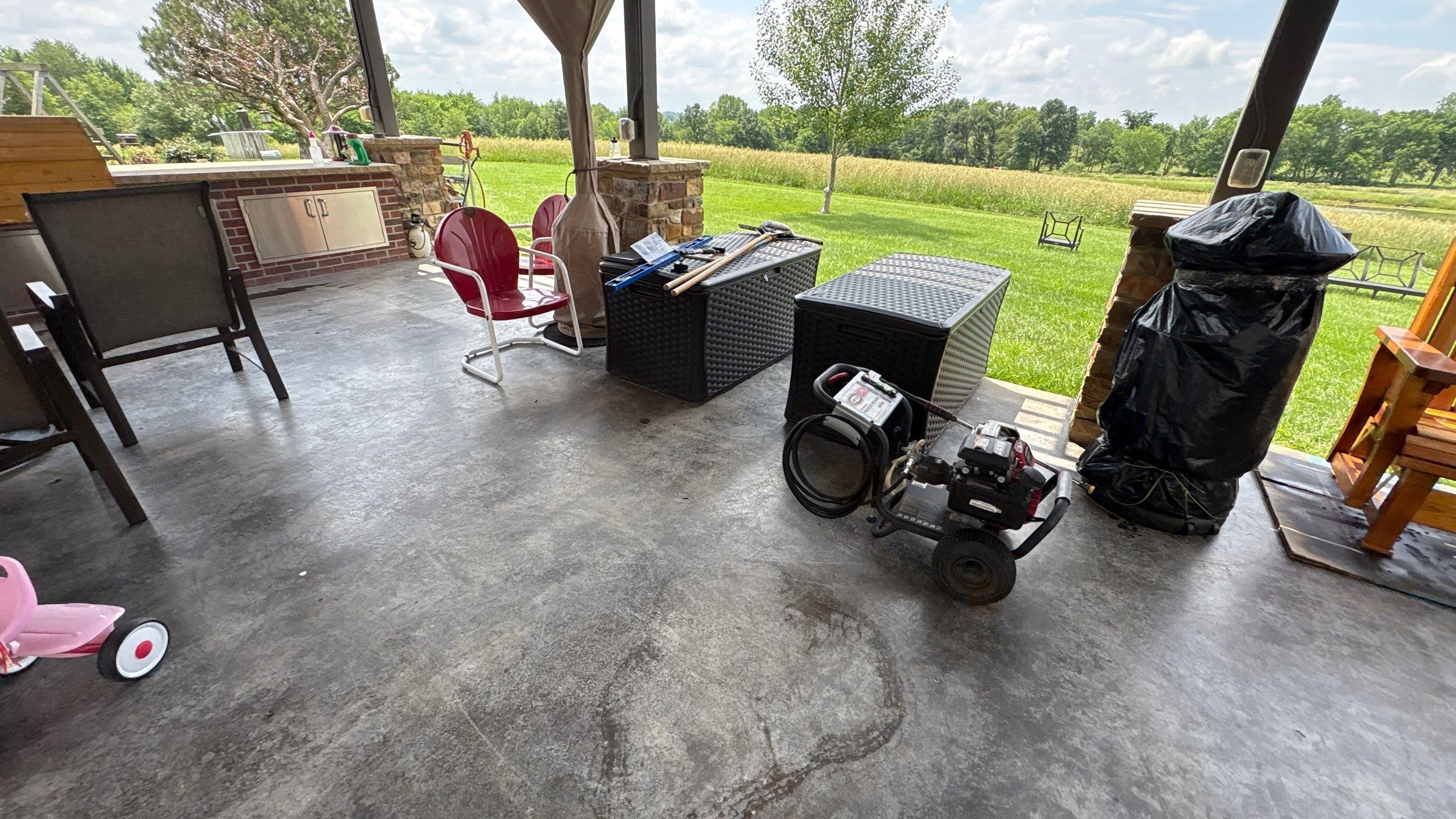 Custom Back Patio Resurface - Kearney, MO by Big Red Decorative Concrete, LLC