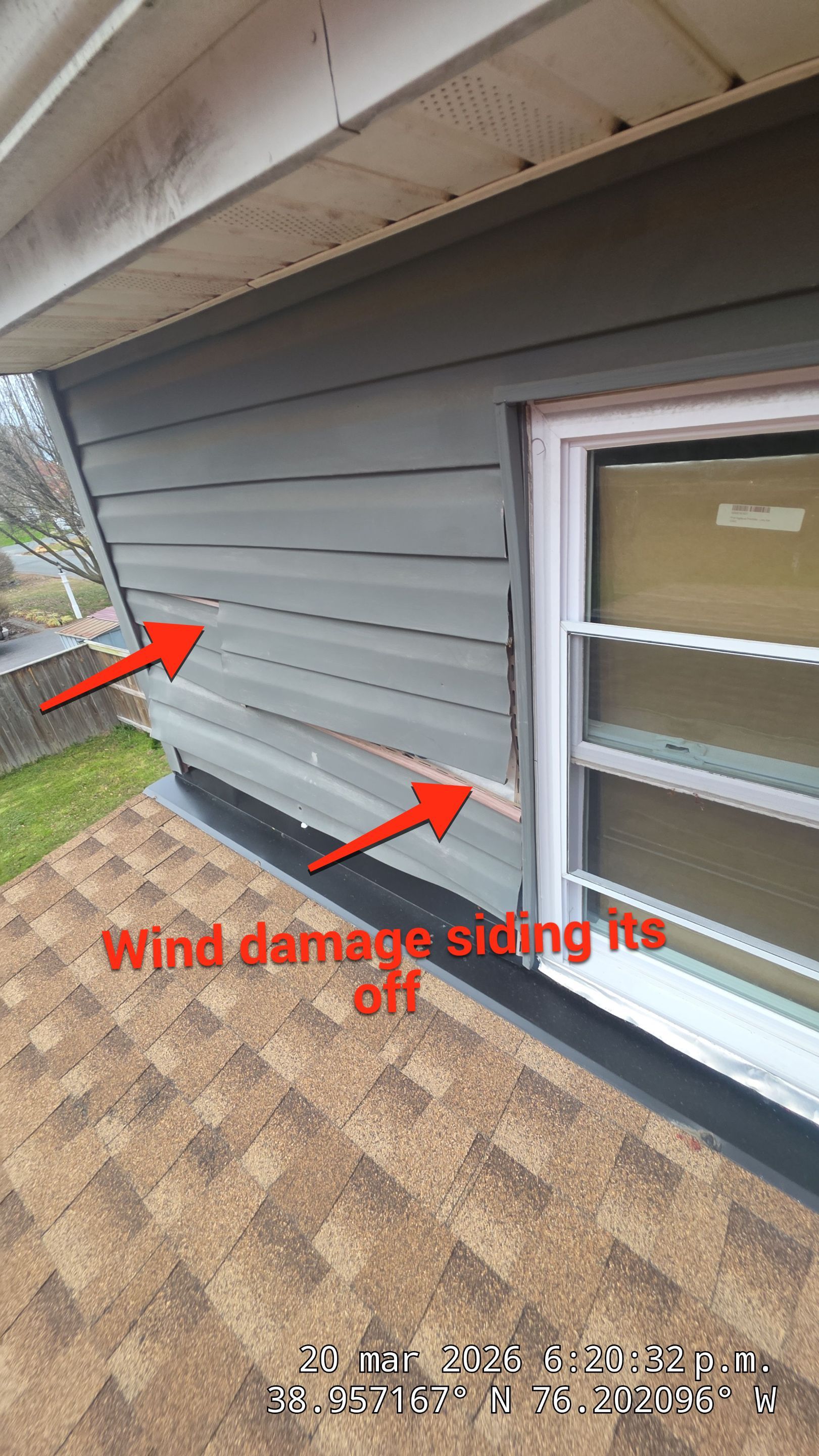 Siding damage inspection by ZA&MY SERVICES LLC