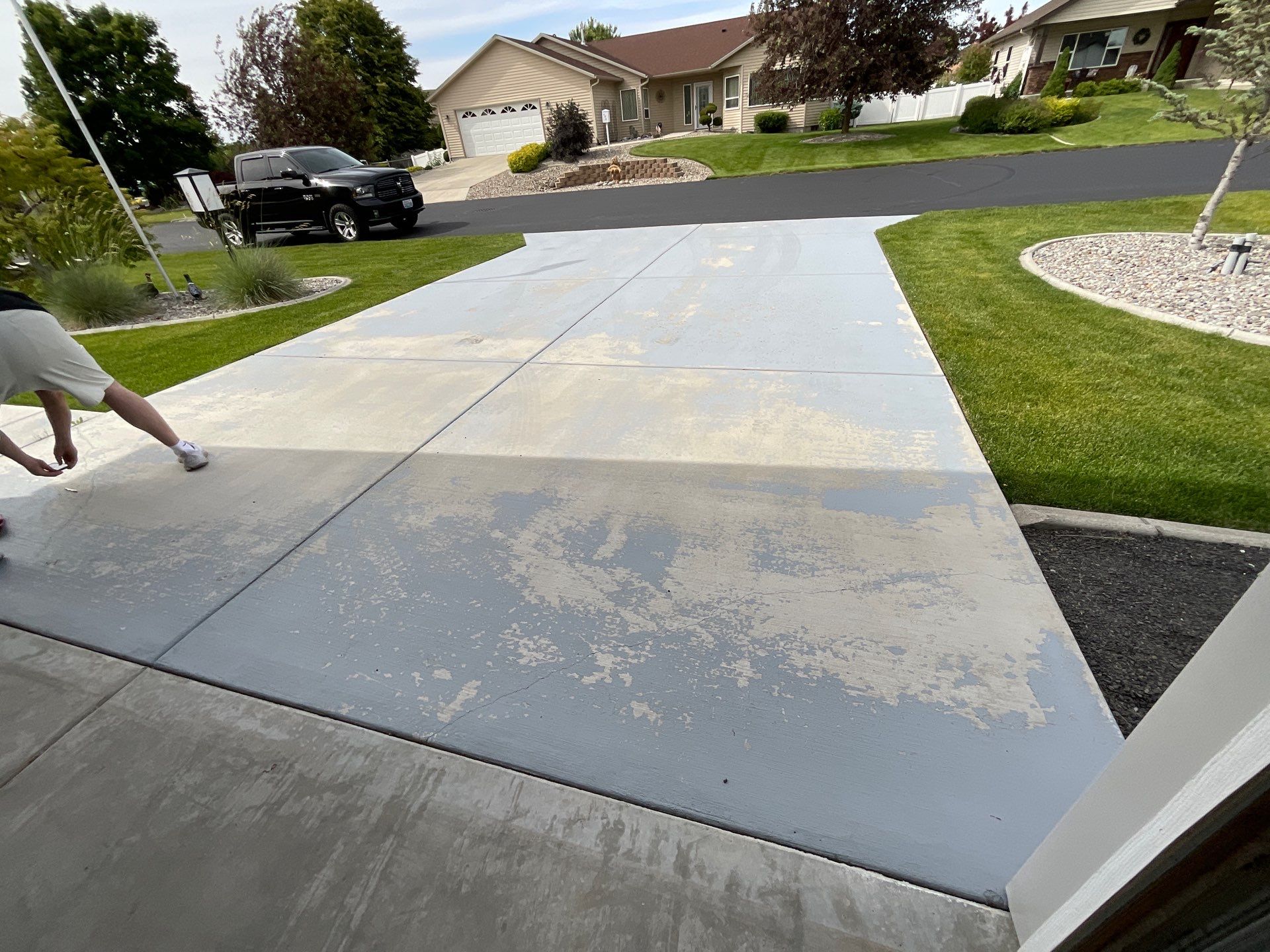 Driveway Transformation using 1/8 Tidal Wave by Croc Coatings, LLC