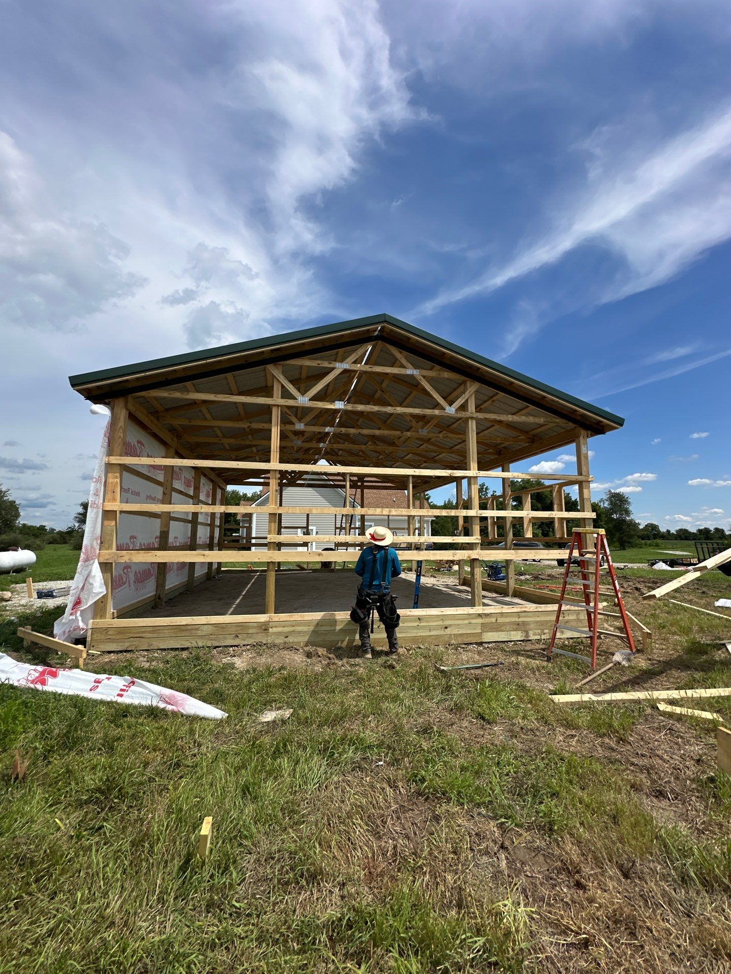Custom Post-Frame Pole Barn with Concrete Floor in Greenfield by The Barn Builders