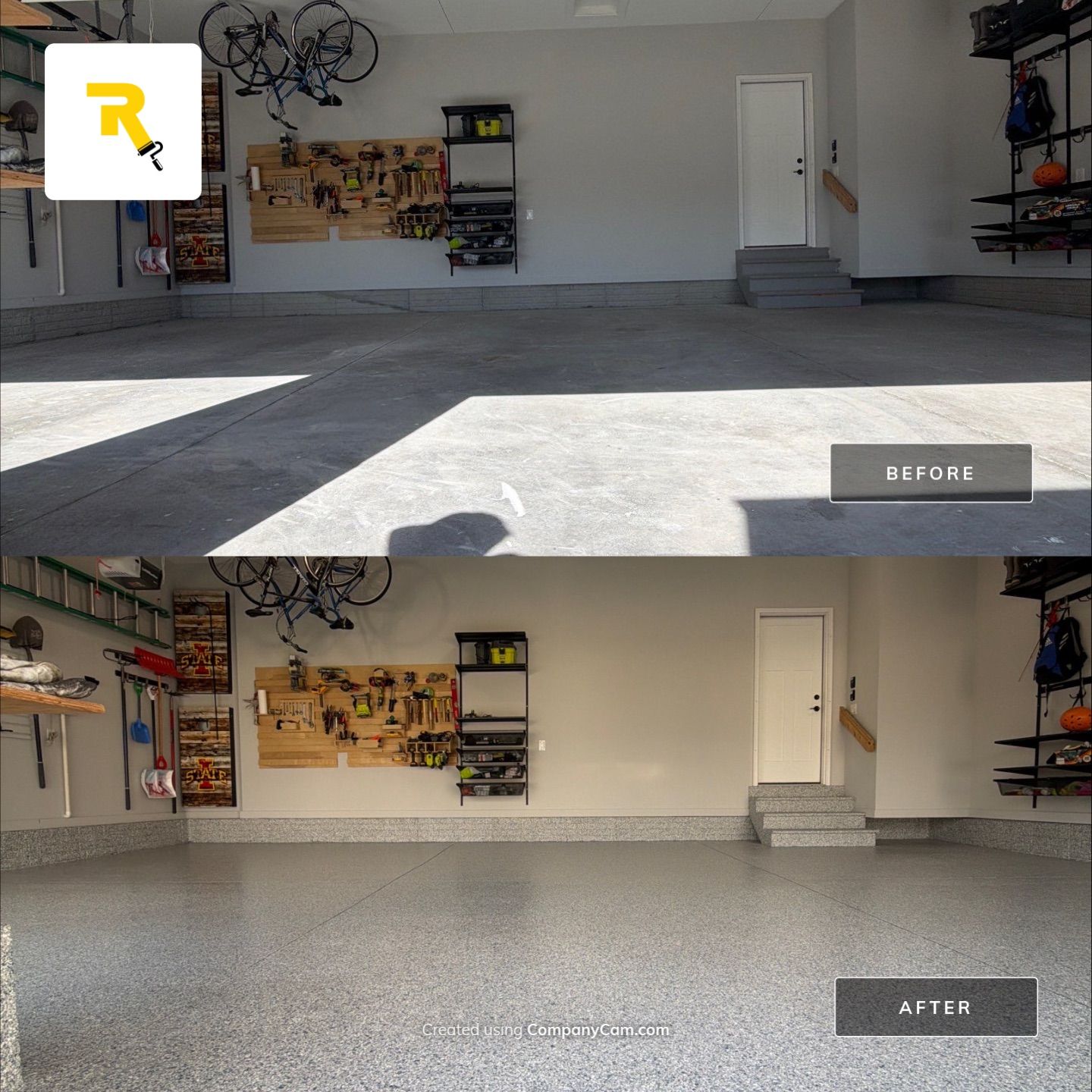 Waukee 3-Car Garage Transformation by Revival Concrete Coatings