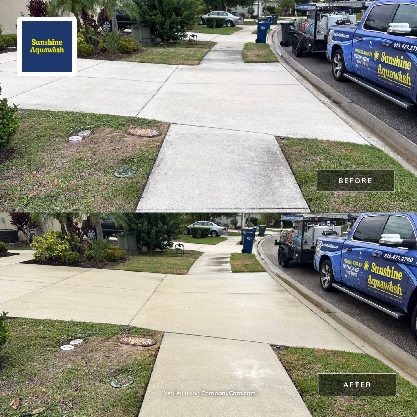 Vinyl Fence & Concrete Cleaning in Central Park at Lakewood Ranch, FL by Sunshine AquaWash