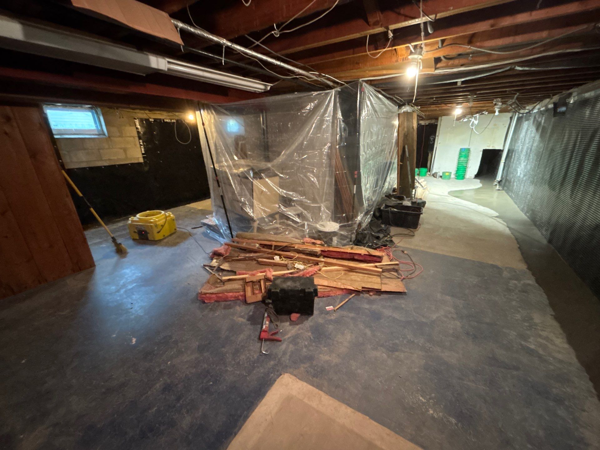Interior Drain Tile & Buried Discharge in South Minneapolis by Waterproofing Northeast