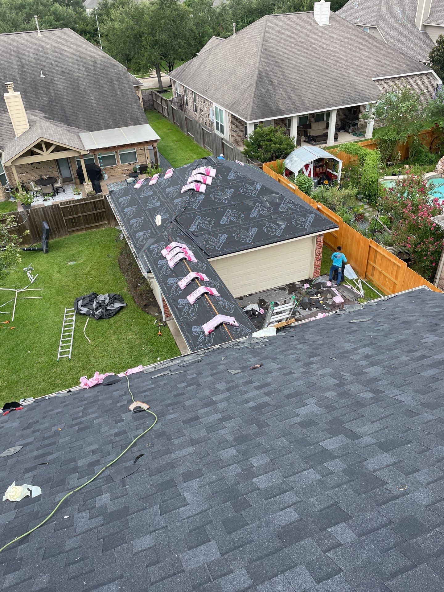 Residential Roofing Installation using Owen's Corning Duration (Lifetime) Shingles by Roof Repair Company