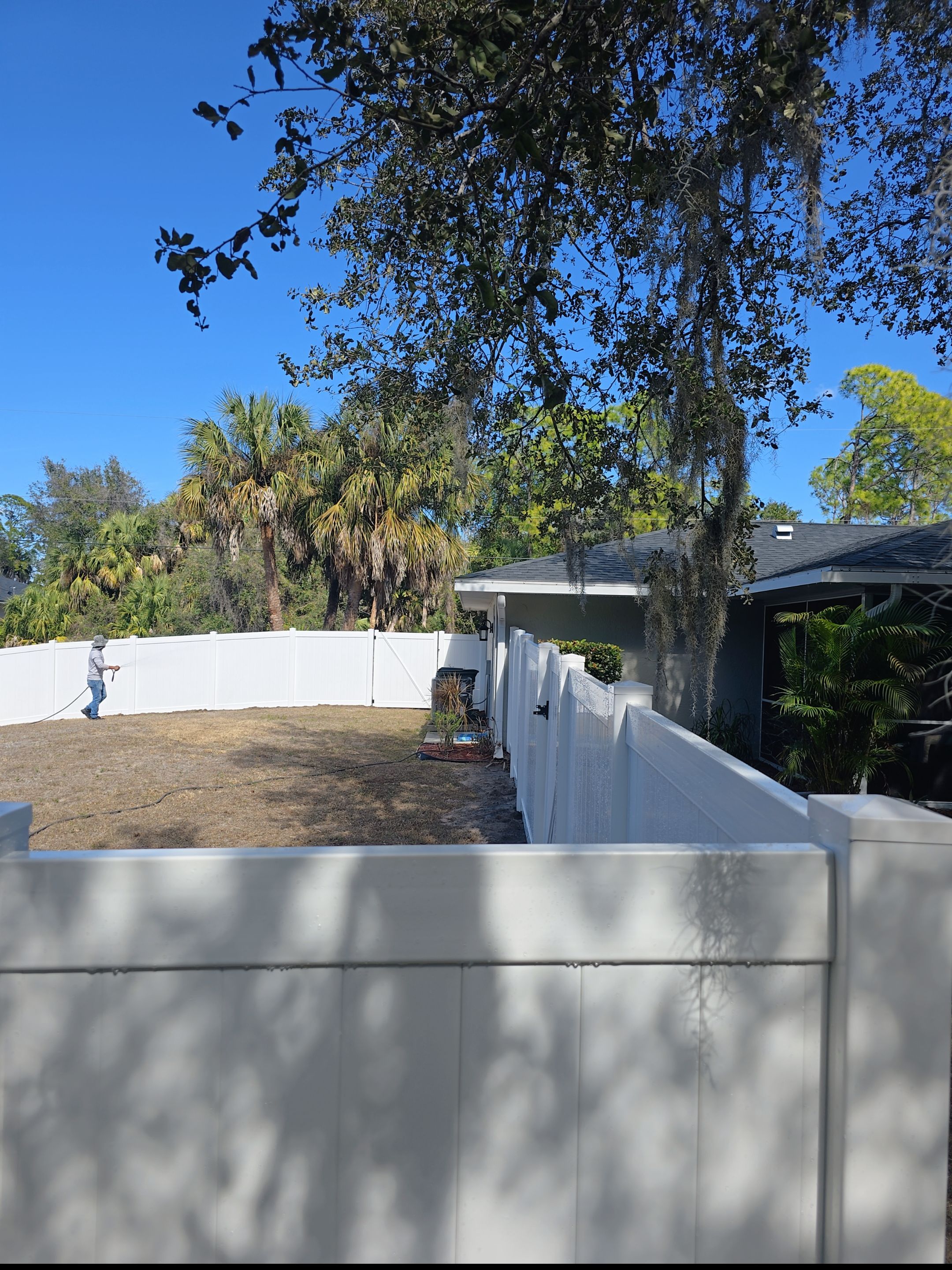 Vinyl Fence with Post Inserts in North Port by True Fence LLC