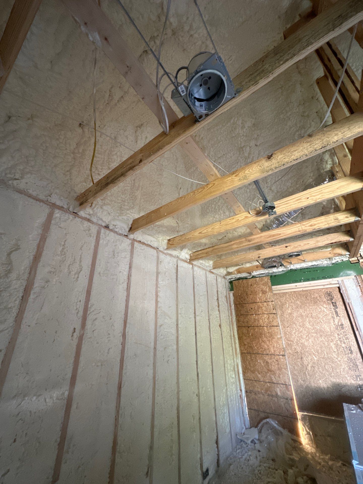 Full encapsulation with open cell spray foam on this custom home in Dallas by Apex Insulation Solutions