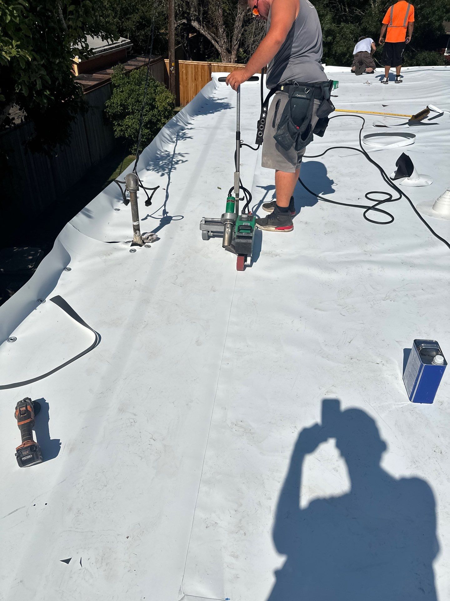 Residential Flat Roof Installation using GAF 60Mil TPO  by Orezona Building & Roofing Company, Inc.