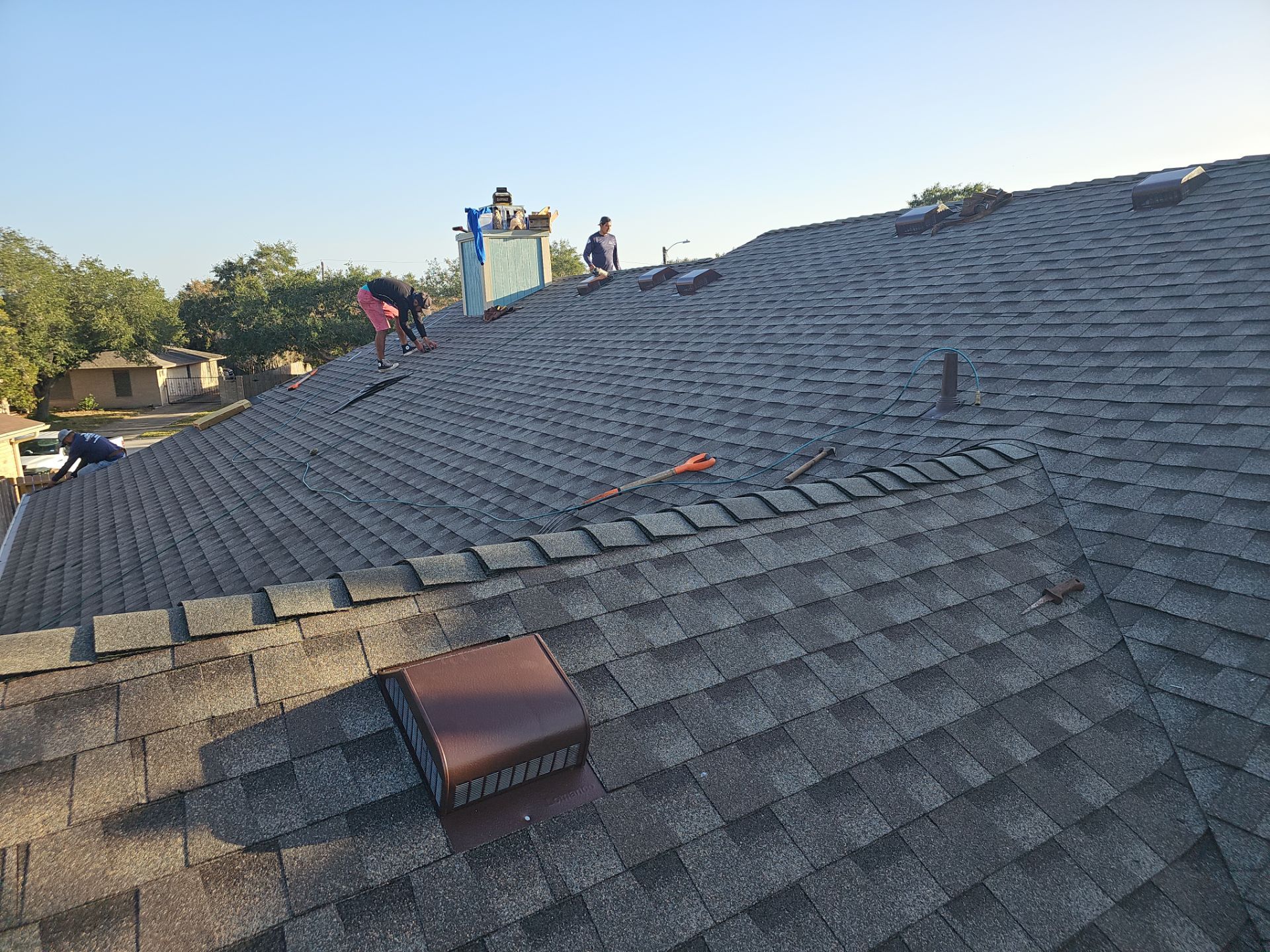 Residential Roofing Installation using GAF HDZ Weathered Wood by Lighthouse Roofing