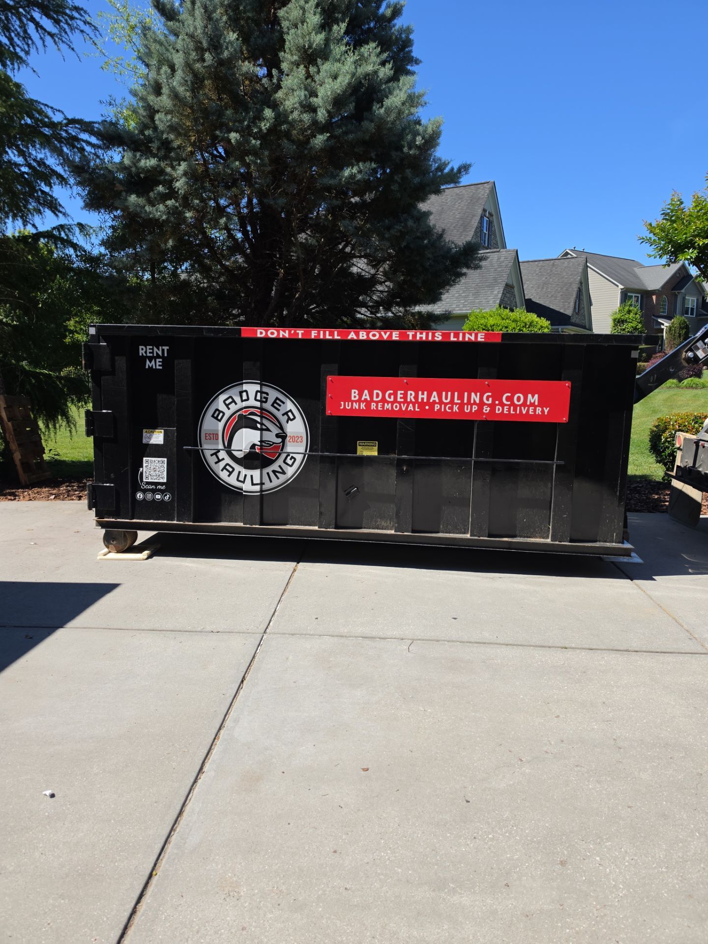 Dumpster rental in Waxhaw by Badger Hauling