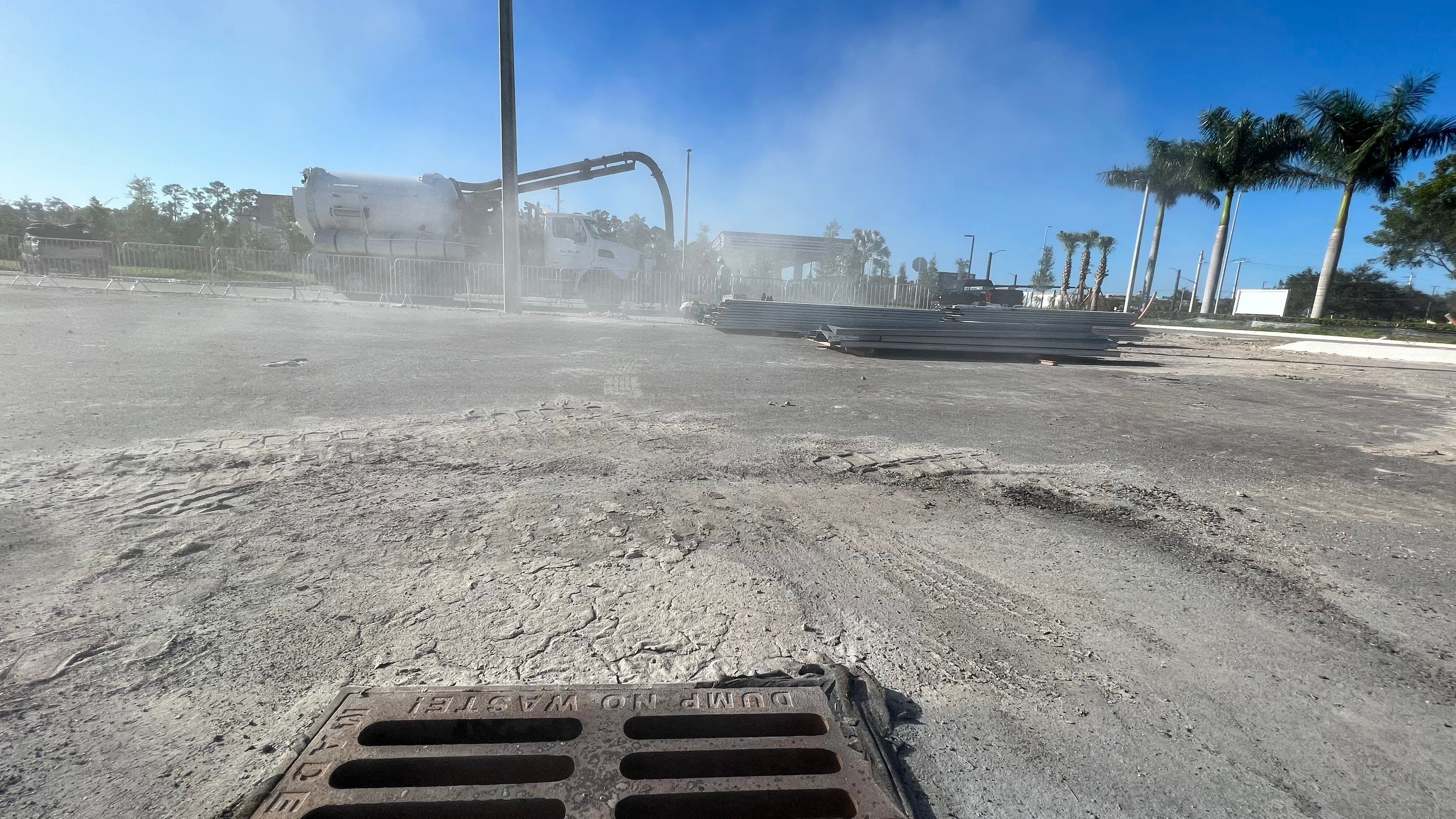 New Construction Storm Drain System Cleaning by APS Power & Water