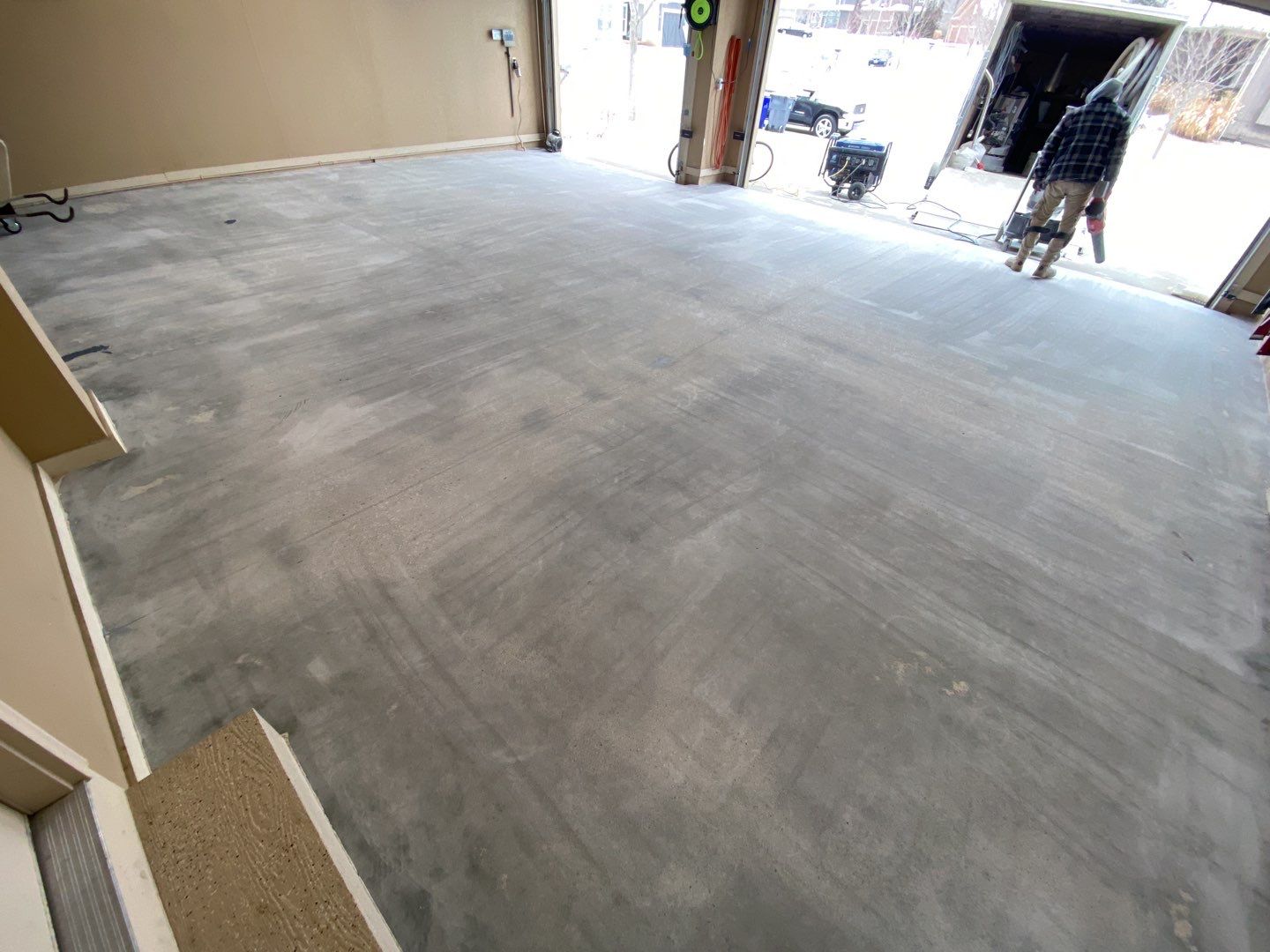 Garage & Patio using Domino & Sandstone by Select Painting, Coatings & Garage Cabinets