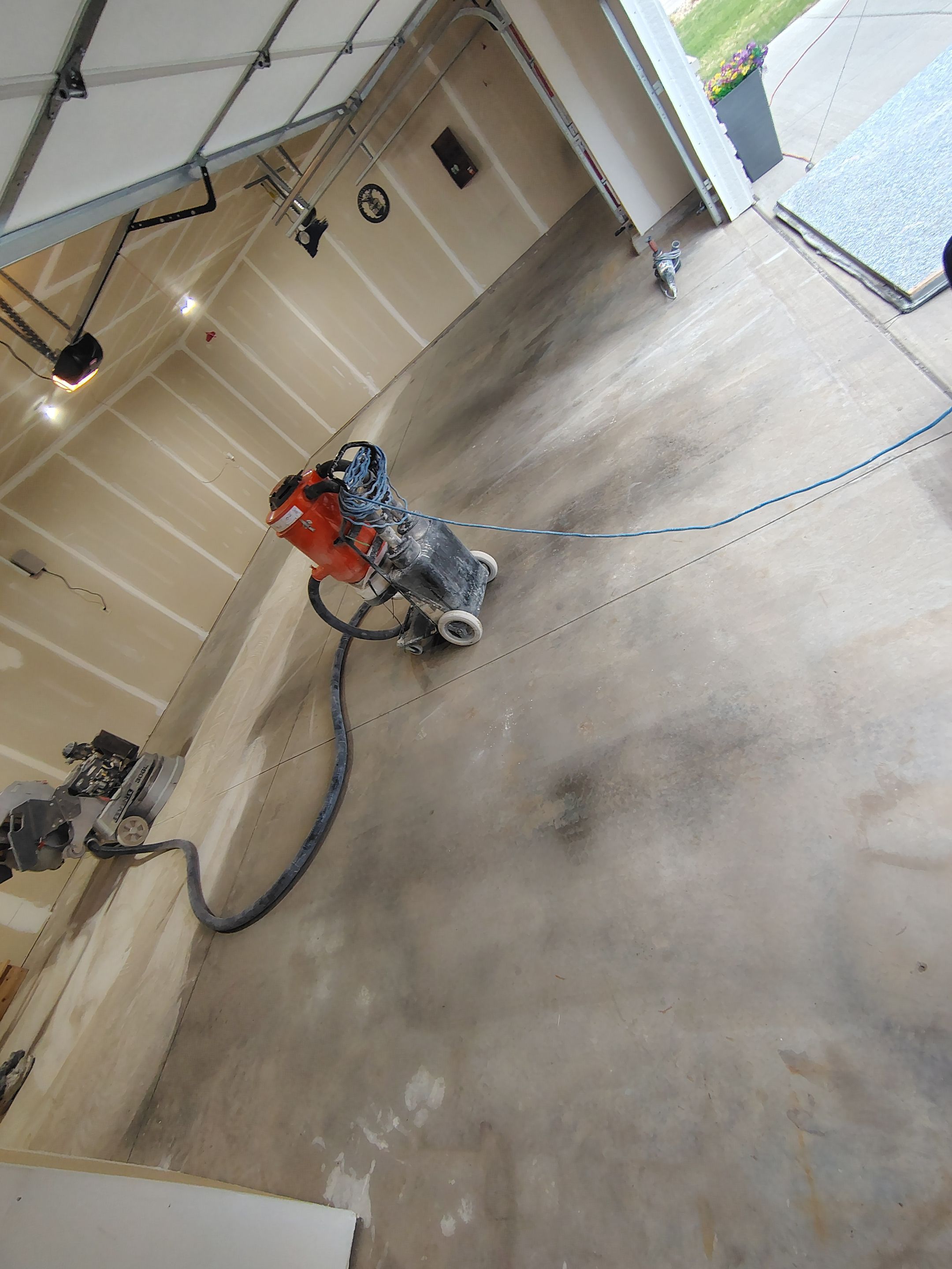 Epoxy Garage Floor Coating with Decorative Flake in Harrisburg by Select Painting, Coatings & Garage Cabinets