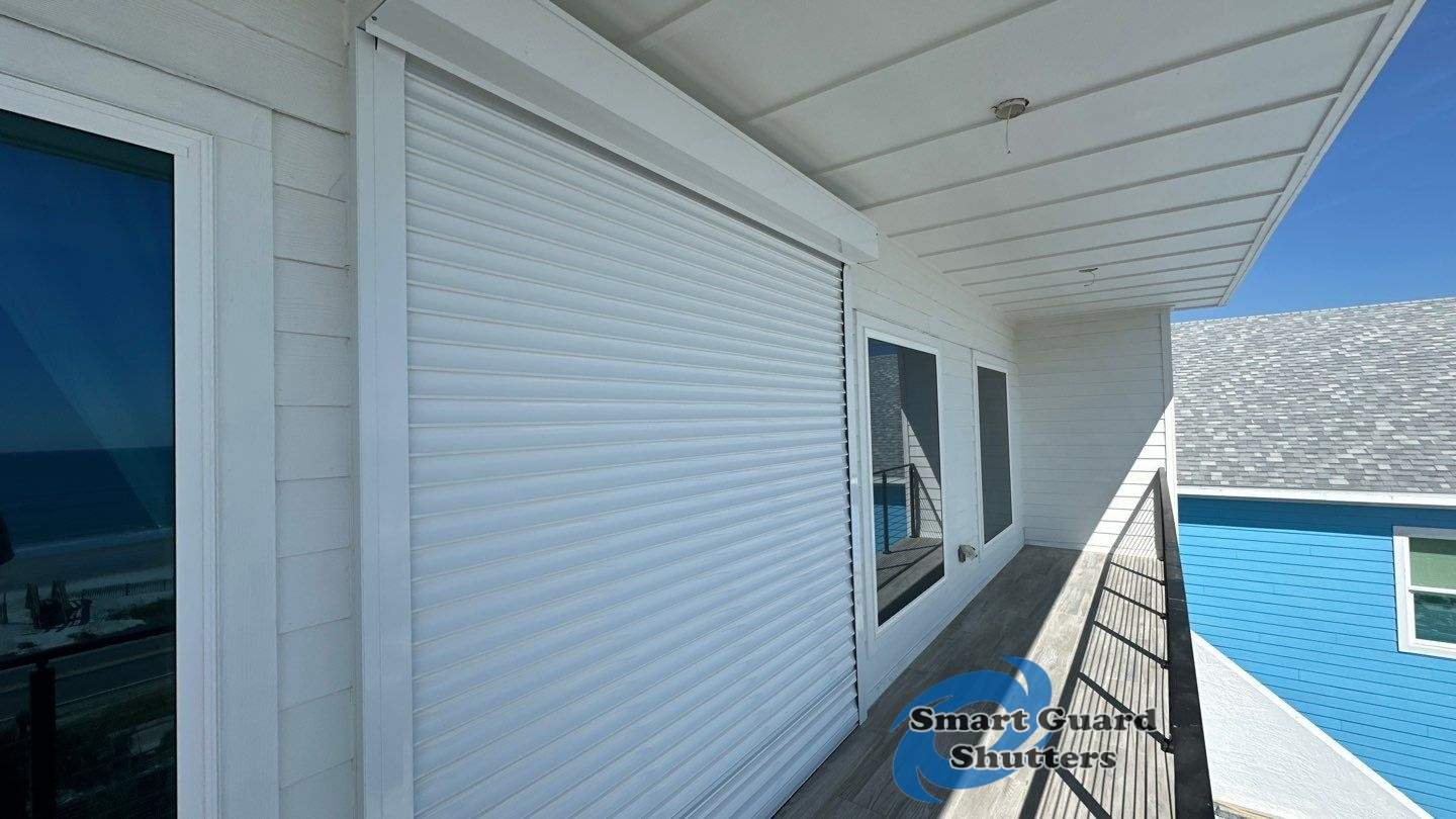 UltraShield Hurricane Screen in White/Black, Rolling Shutter in White by Smart Guard Shutters