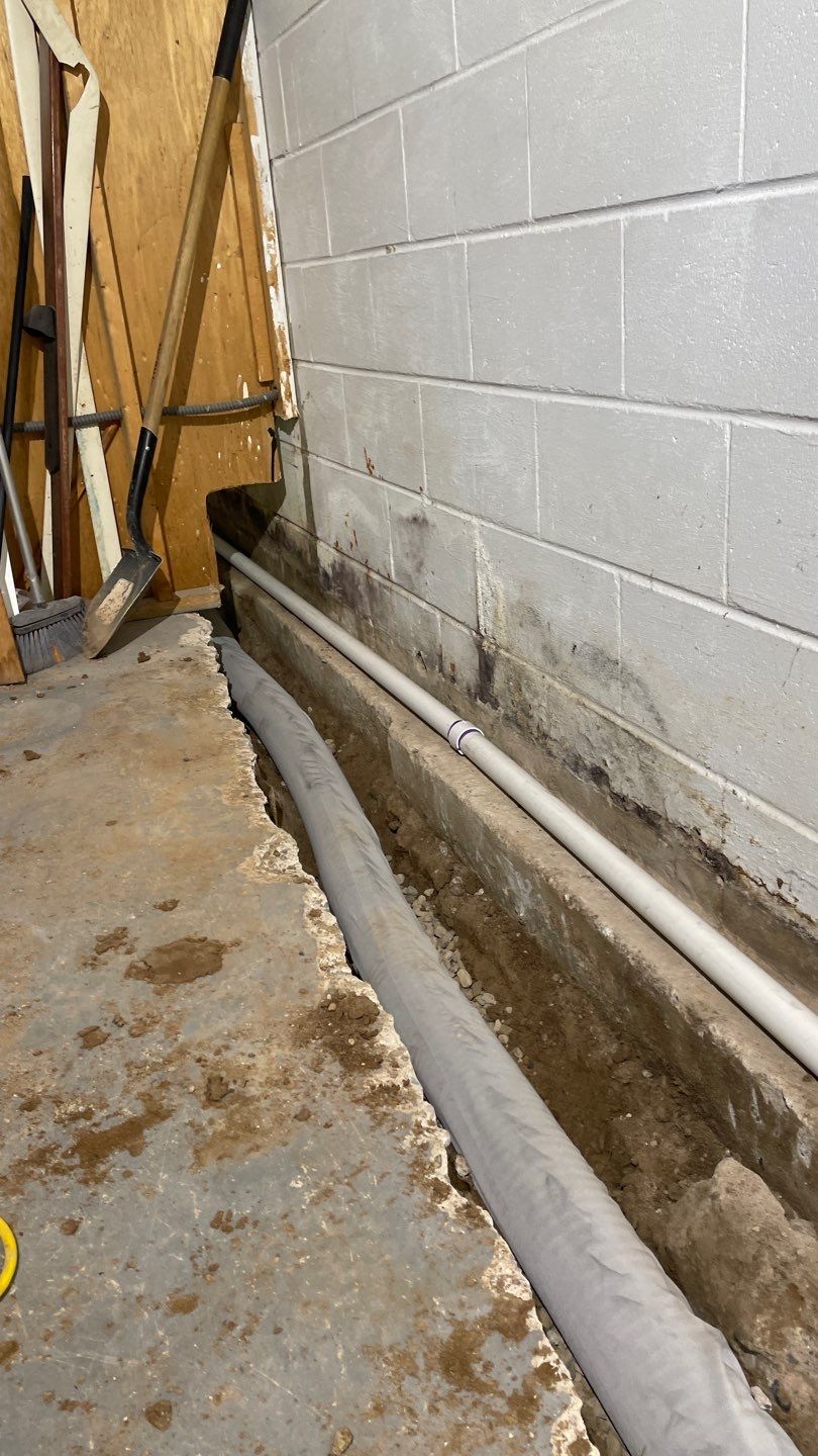 Interior Drain Tile Installation in Columbia Heights, MN by Waterproofing Northeast