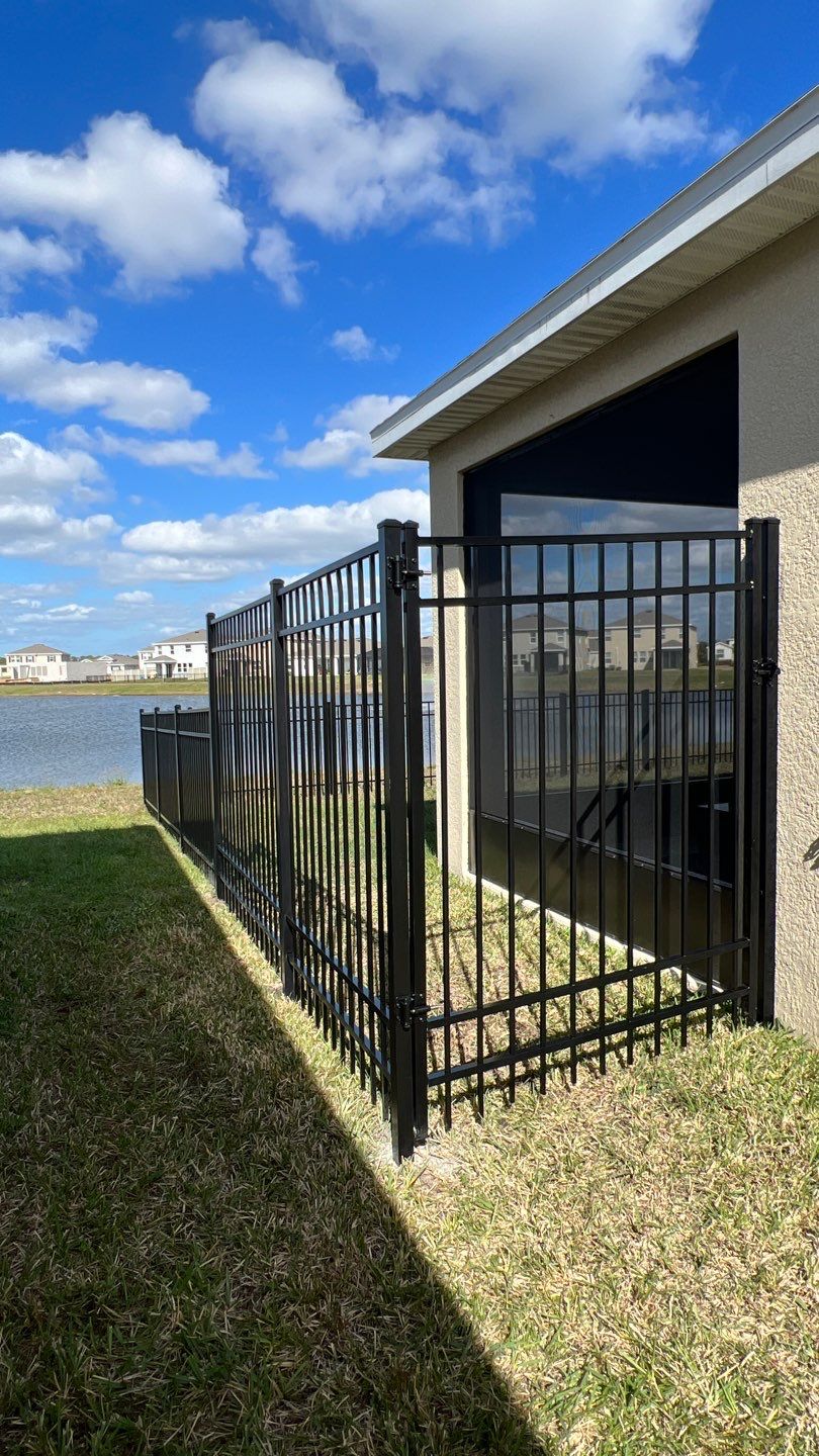 Aluminum Fence Installation using Black 3 Rail Aluminum Fence by Asap fence and gates, LLC