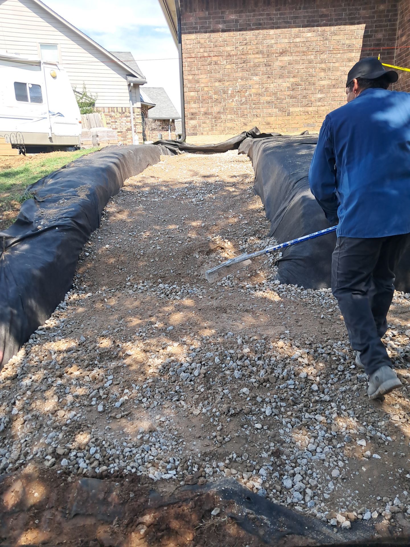 Custom Segmental Block Retaining Wall and Sod Installation in Lawton by Clays Services Inc