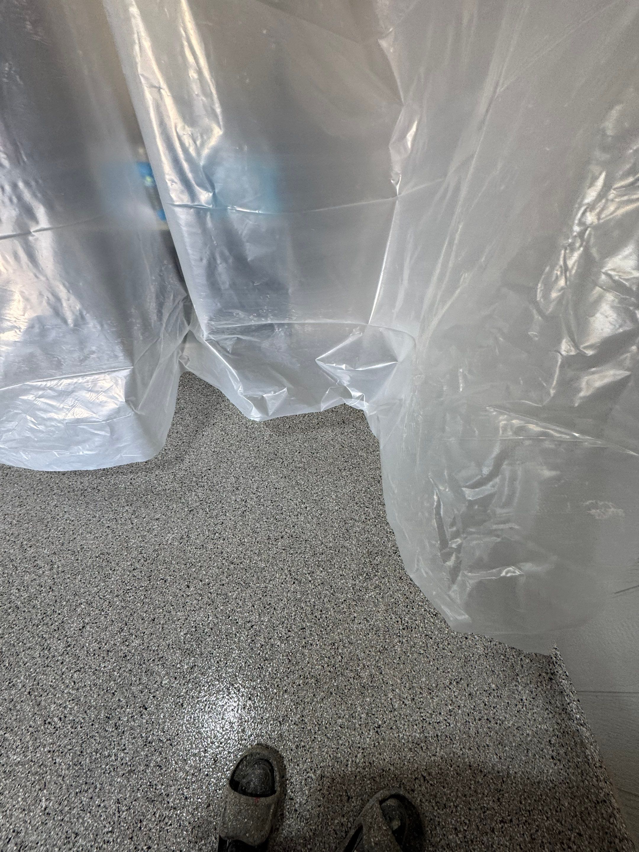 High-Gloss Grey Epoxy Floor Coating for Inwood Garage by Select Painting, Coatings & Garage Cabinets